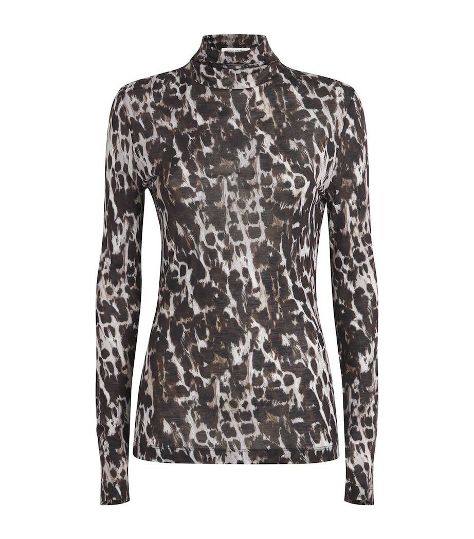 Leopard Print Plumage Top CHC PLUMGE PRNT D80 Image 1