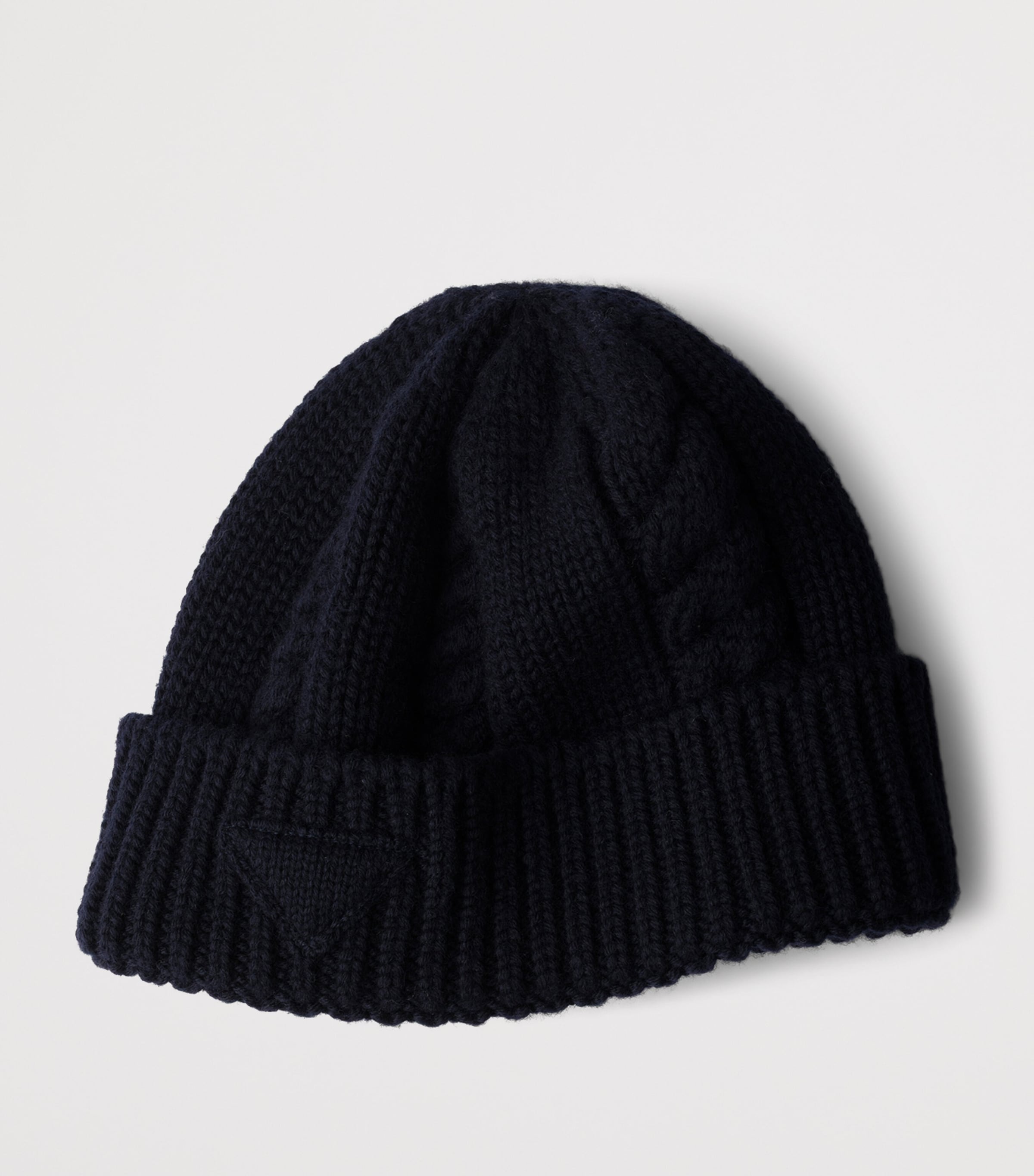 Prada Virgin Wool Triangle Beanie Blue Image 4