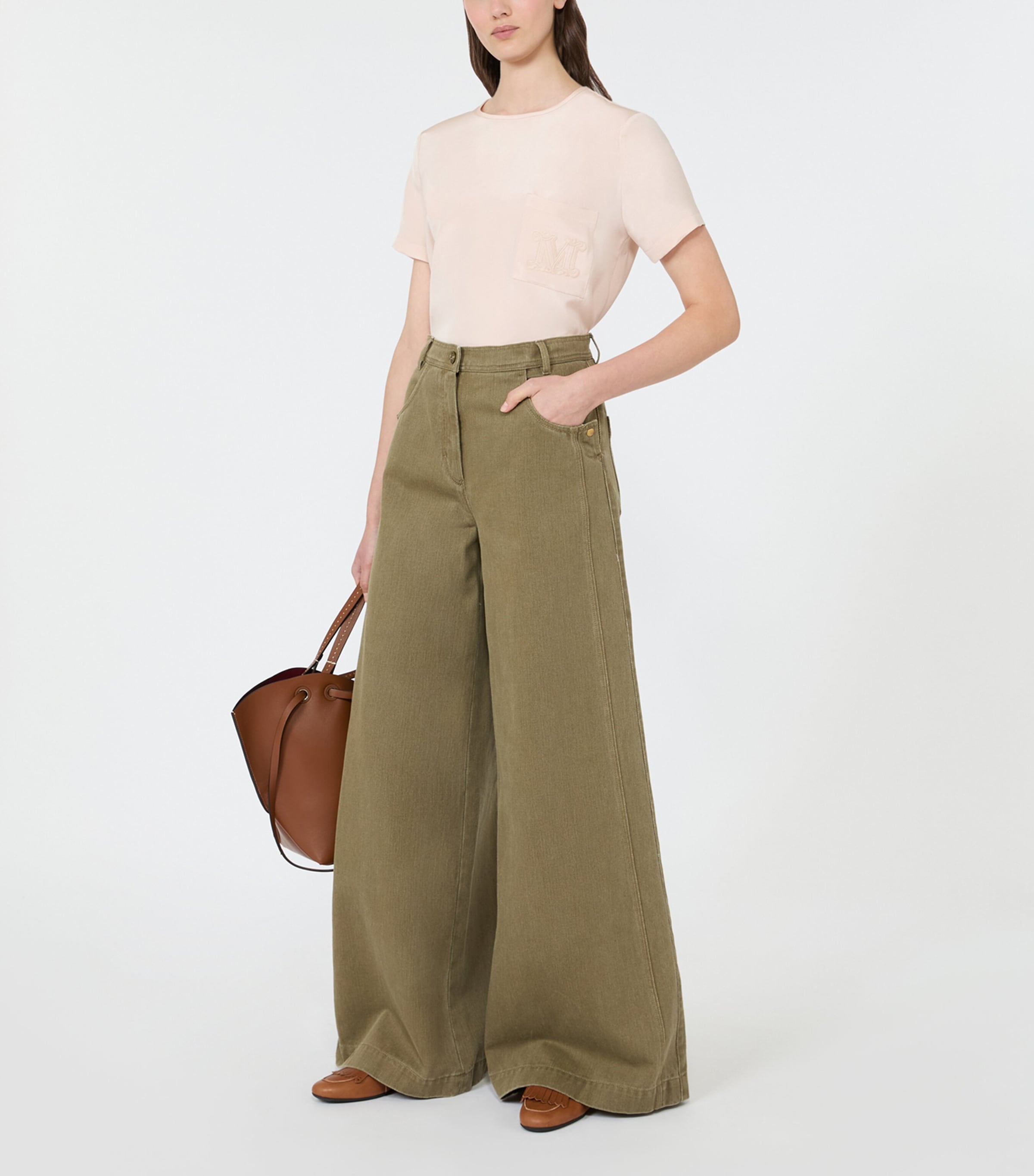 Max Mara Womens Silk T-Shirt Pink Image 2