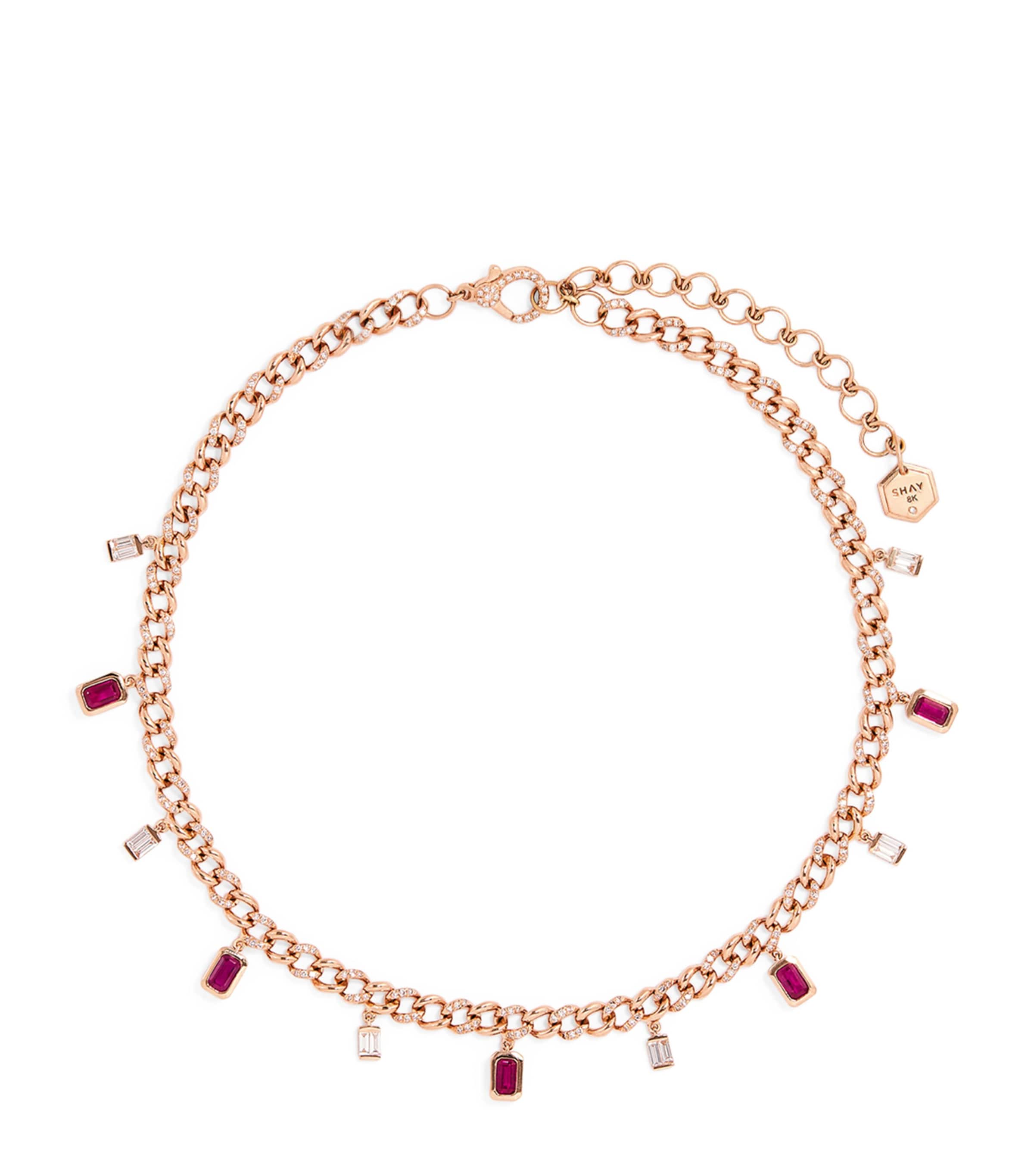 Rose Gold, Diamond and Ruby Link Choker ROSE GOLD Image 1
