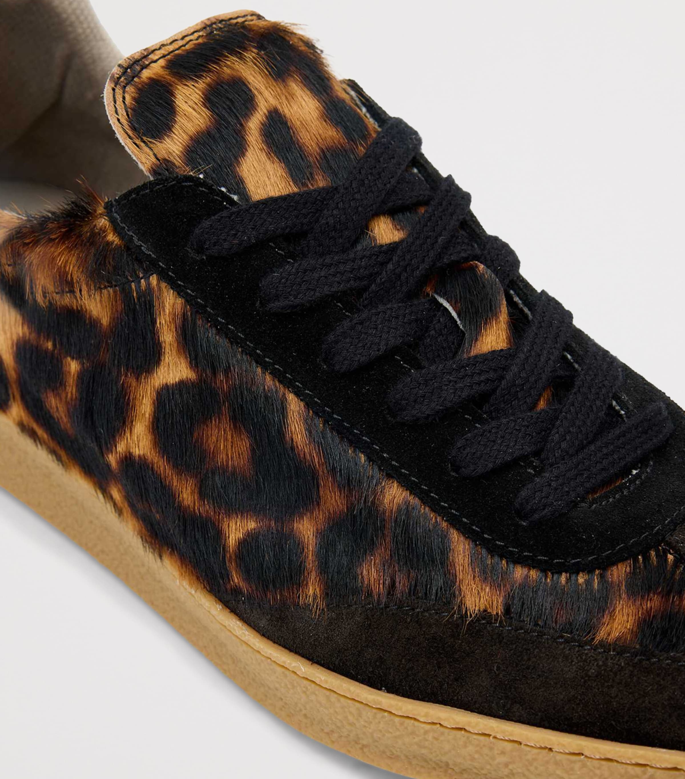 Leather Faux Fur Thelma Sneakers DARK BROWN/BLACK Image 6