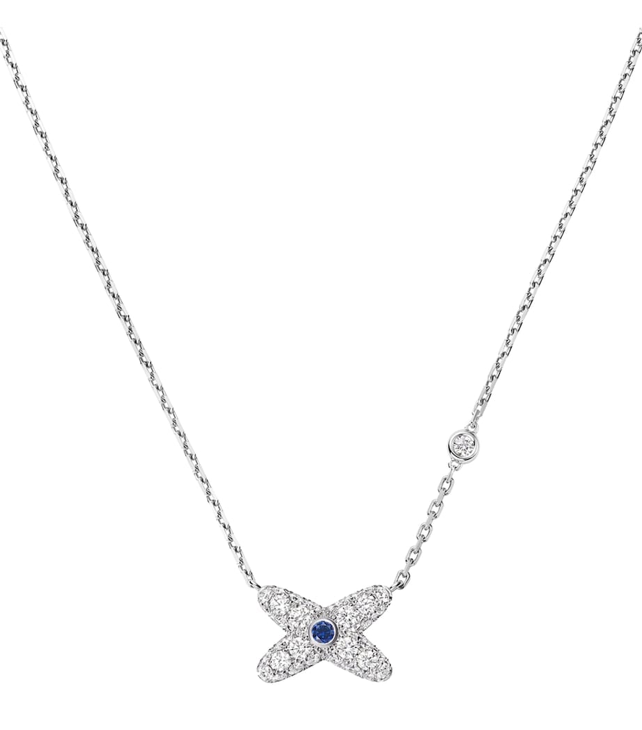 White Gold, Diamond and Sapphire Jeux de Liens Necklace WHITE GOLD Image 1