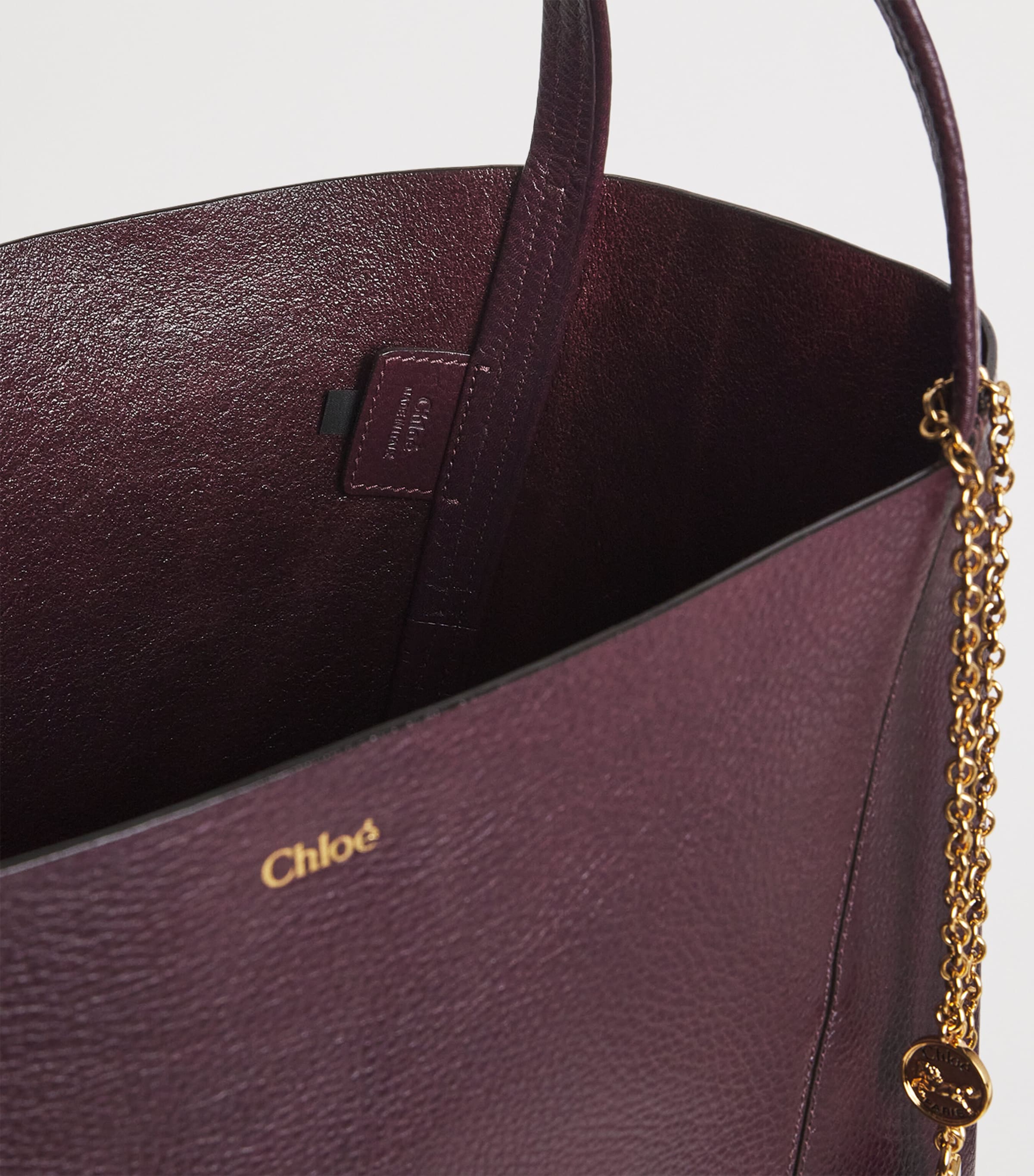 Large Leather Spin Tote Bag PERFECT PLUM Image 4