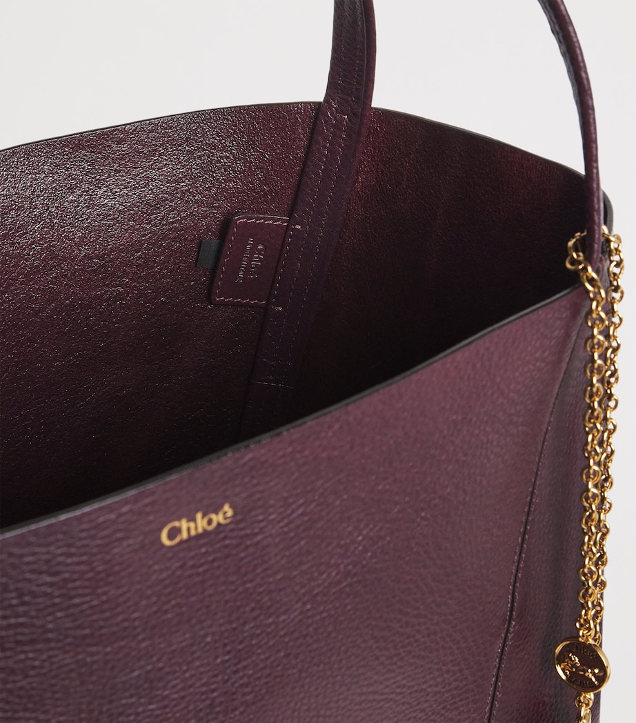 Large Leather Spin Tote Bag PERFECT PLUM Image 4