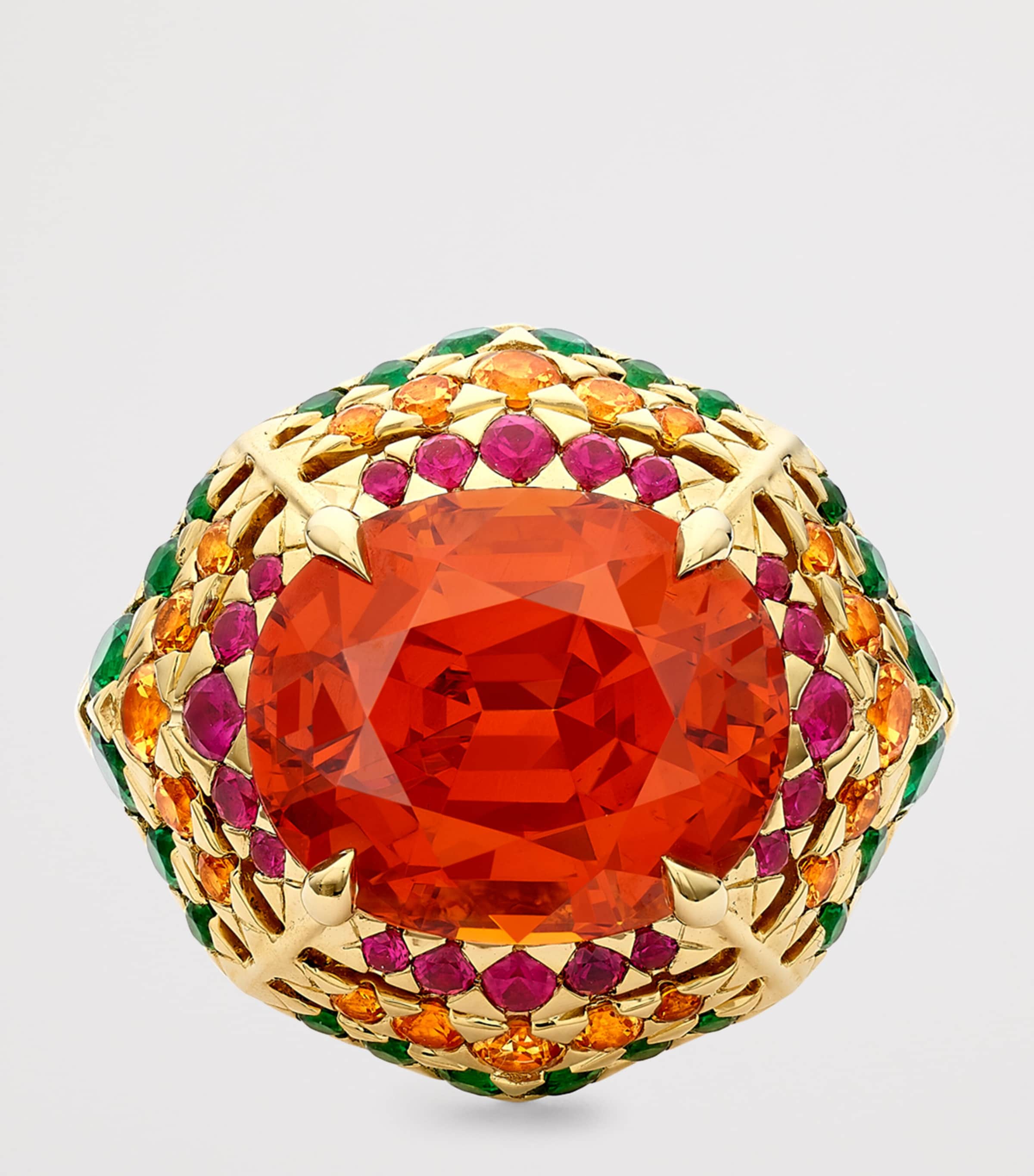 Yellow Gold, Garnet, Tsavorite and Ruby Masai Mara Inside Africa Ring YELLOW GOLD Image 3