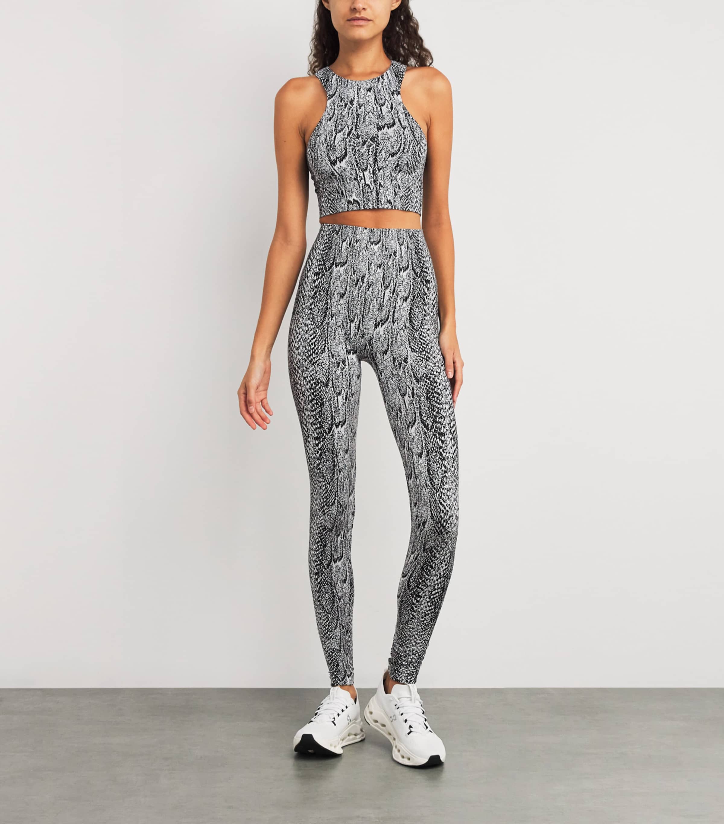 Seamless Python-Print Leggings 8222 WHITE BLAC Image 2