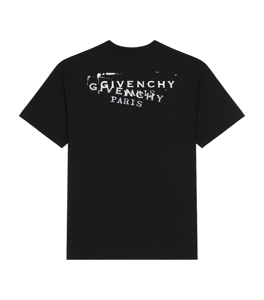 Cotton Stamp Print T-Shirt BLACK Image 2