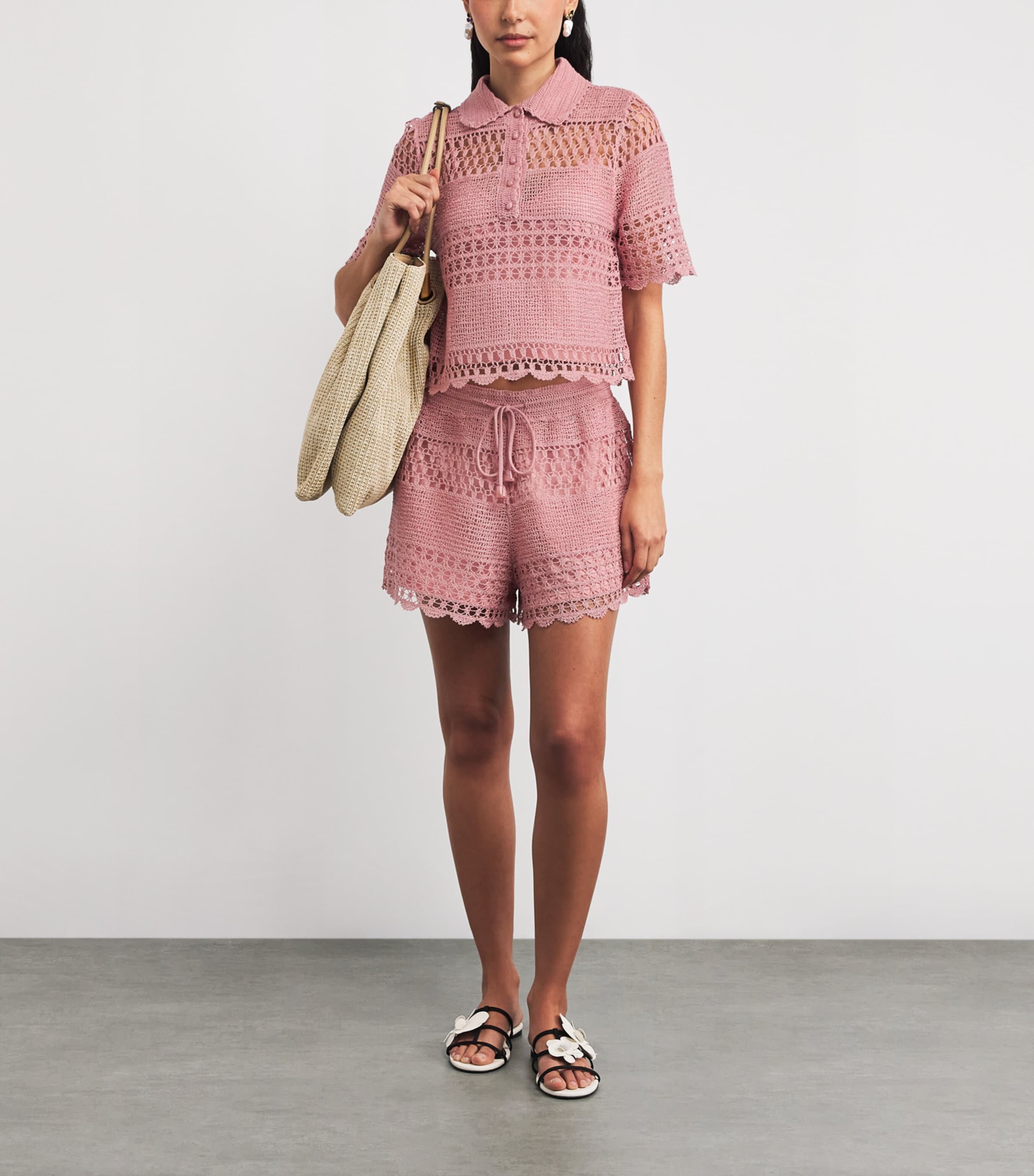 Cotton Crochet Wanderlust Shirt DUSTY PINKDPI Image 2