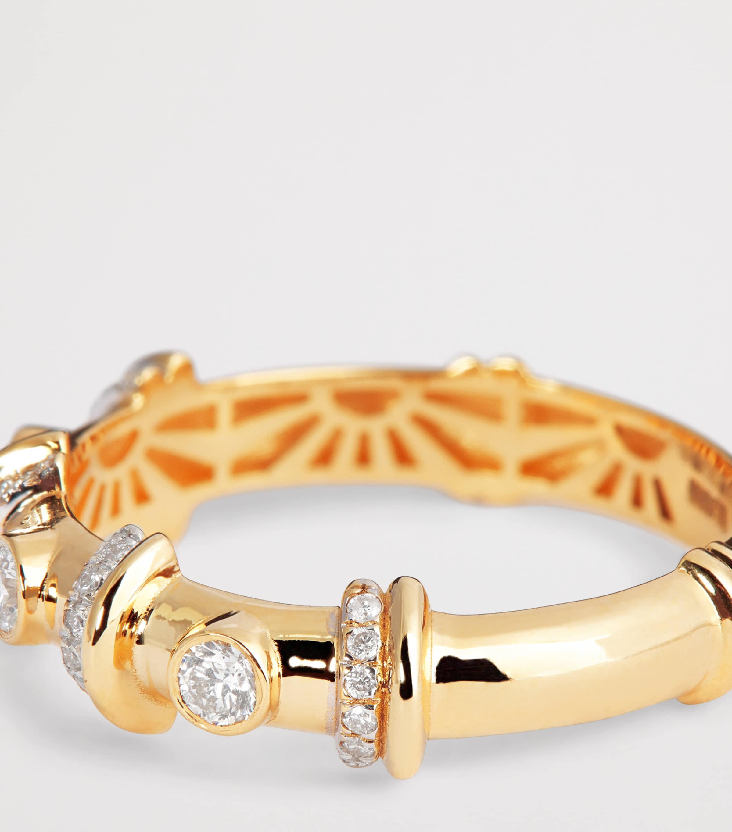 Yellow Gold and Diamond N*93 Warrior Ring YELLOW GOLD Image 5