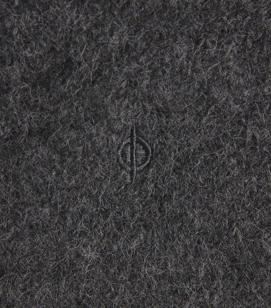 Samsøe Samsøe Mens Alpaca-Blend Sajob Hoodie Dark Grey Mel. Image 6