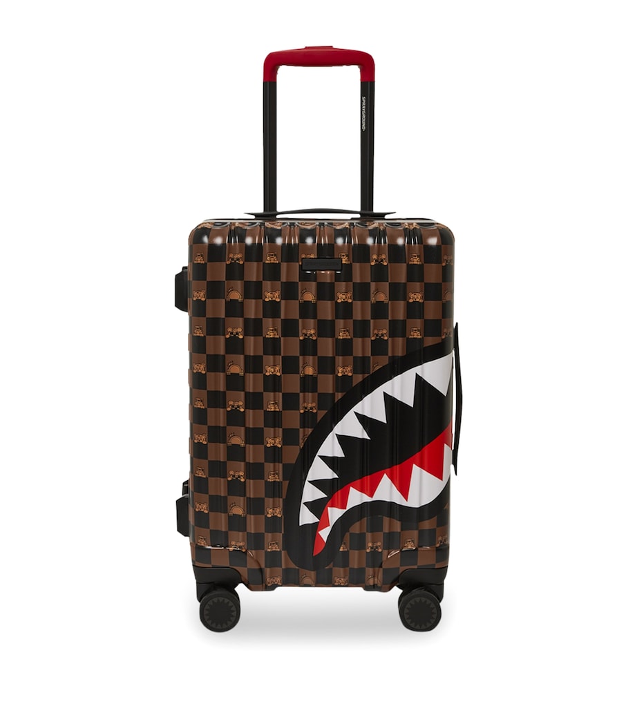 Peeking Character Check Cabin Suitcase (42L) BROWN Image 1