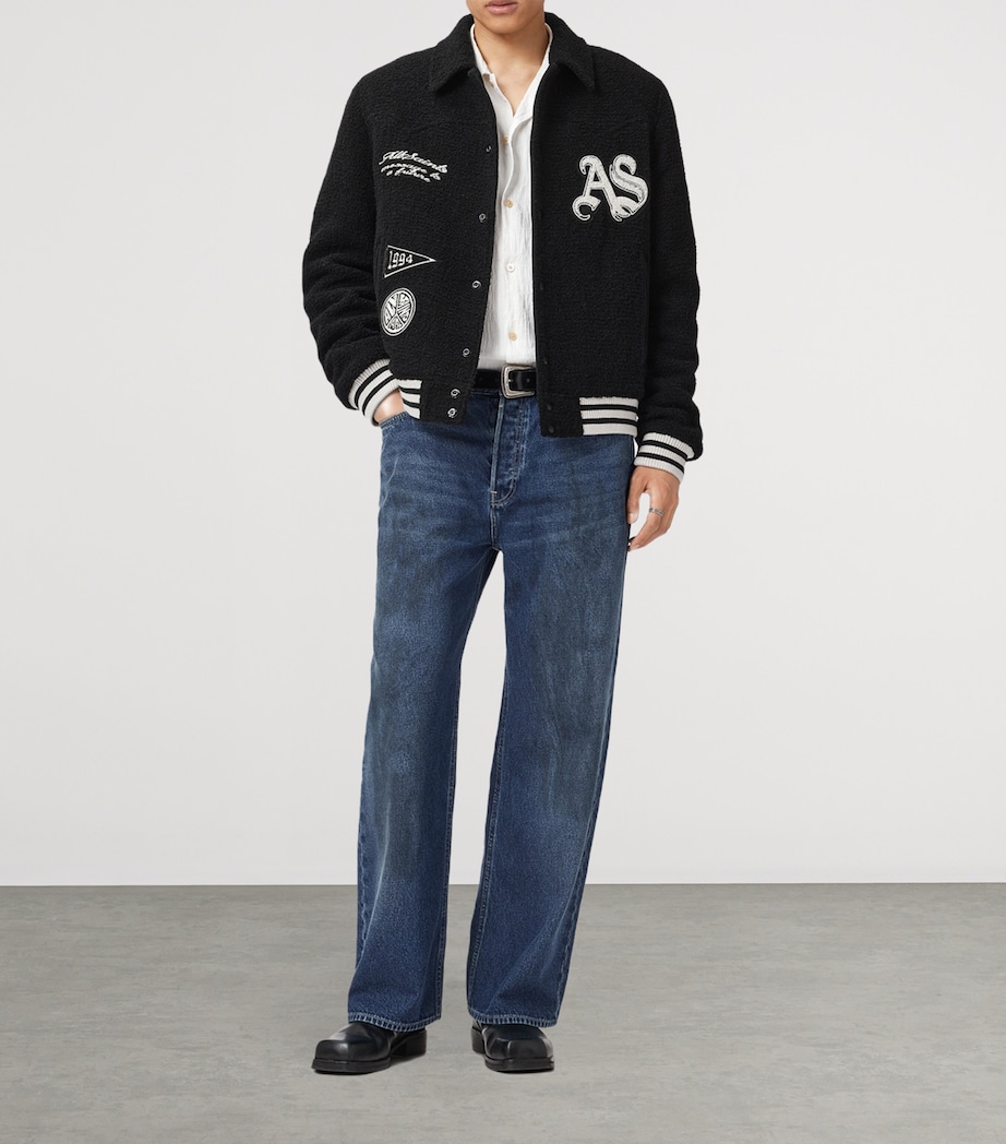 Wool-Blend Baum Bomber Jacket BLACK Image 3