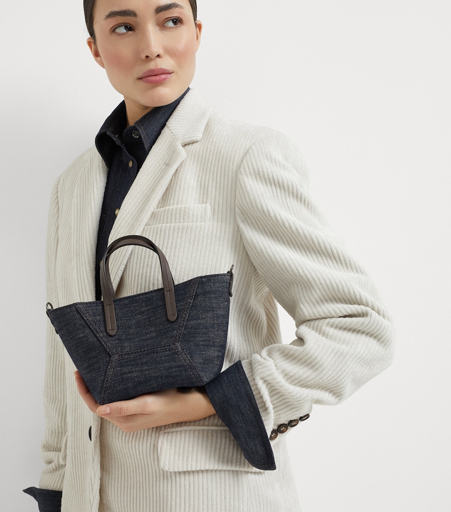 Mini Denim-Effect BC Duo Tote Bag C001 Image 2