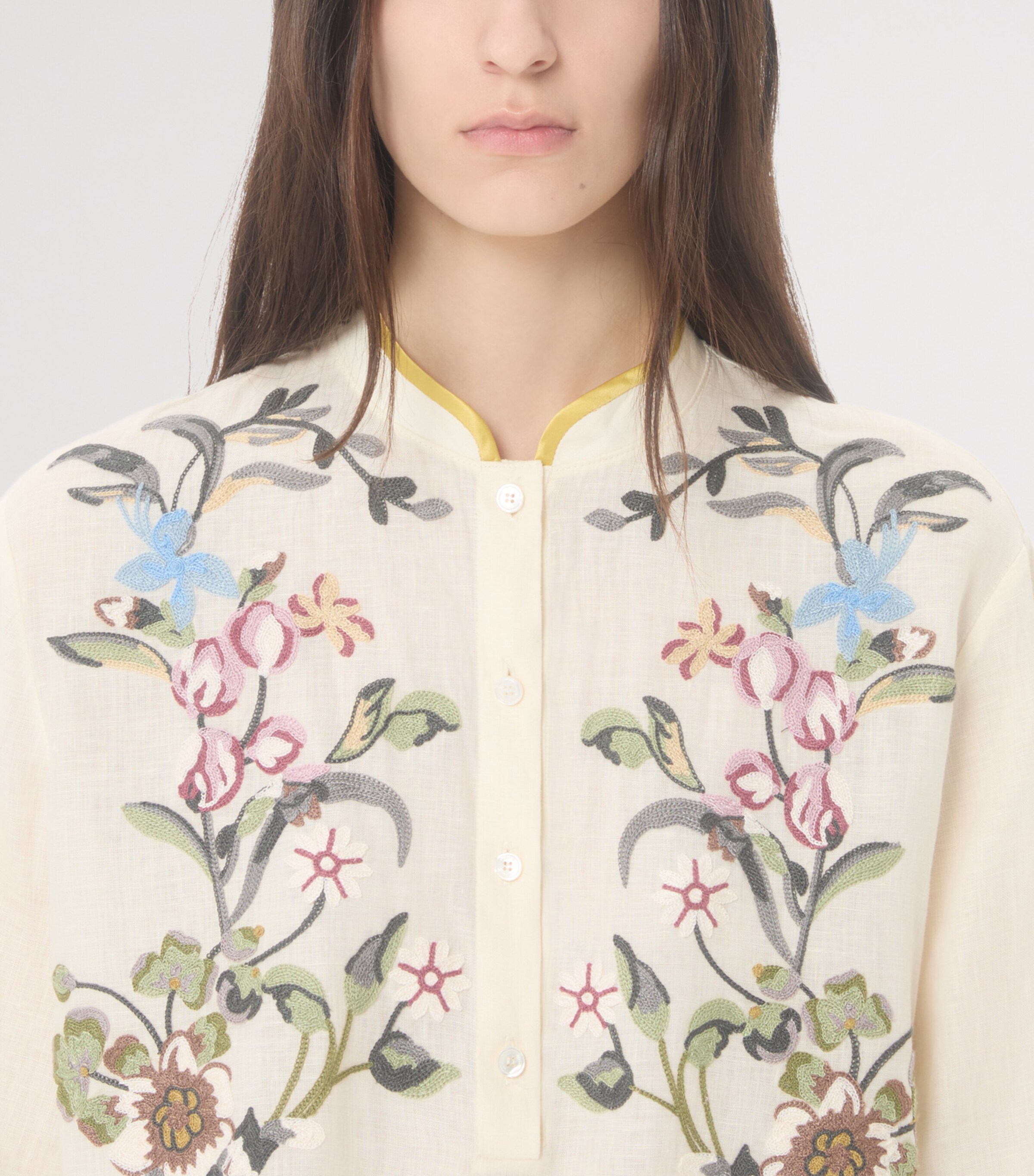 Valentino Womens Linen Embroidered Mini Dress Image 7