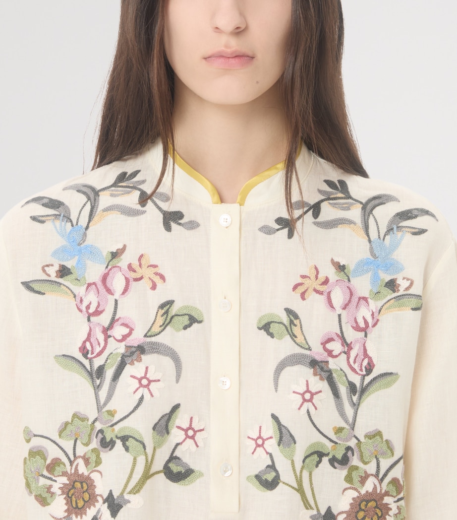 Valentino Womens Linen Embroidered Mini Dress Image 7