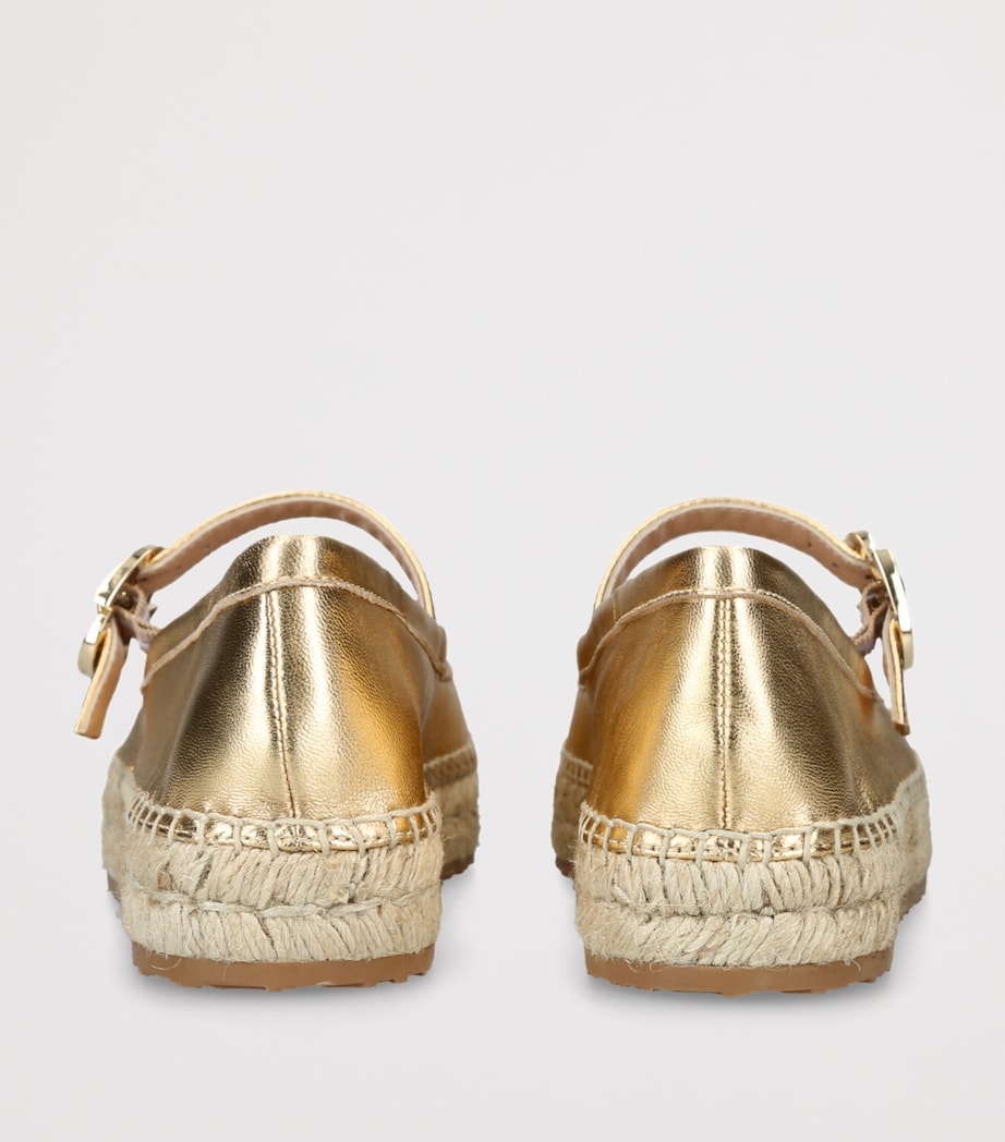 Gianvito Rossi Metallic Leather Elda Ballet Flats Gold Image 2