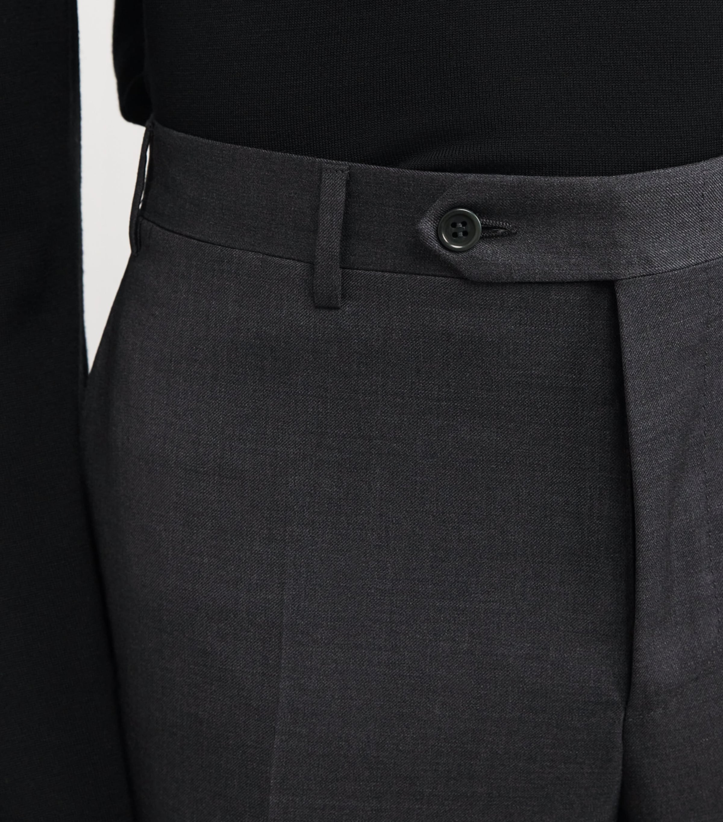 Wool Straight Trousers 12 GREY Image 6