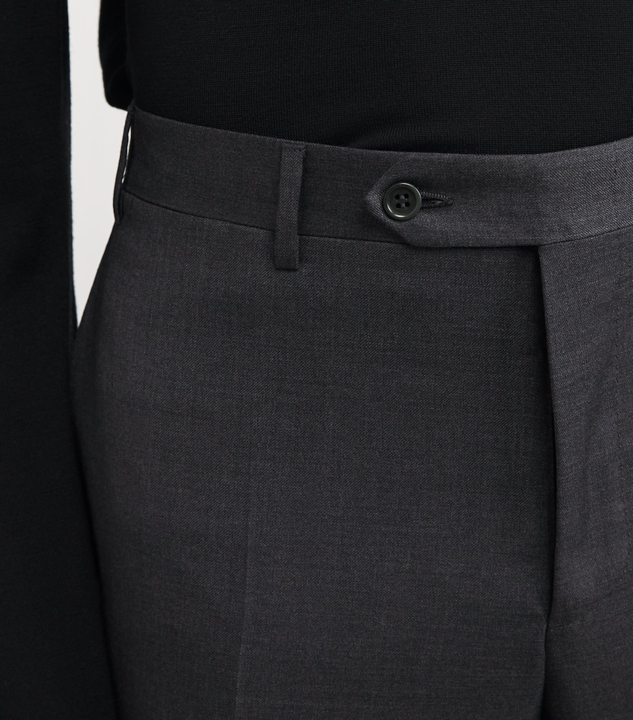 Wool Straight Trousers 12 GREY Image 6