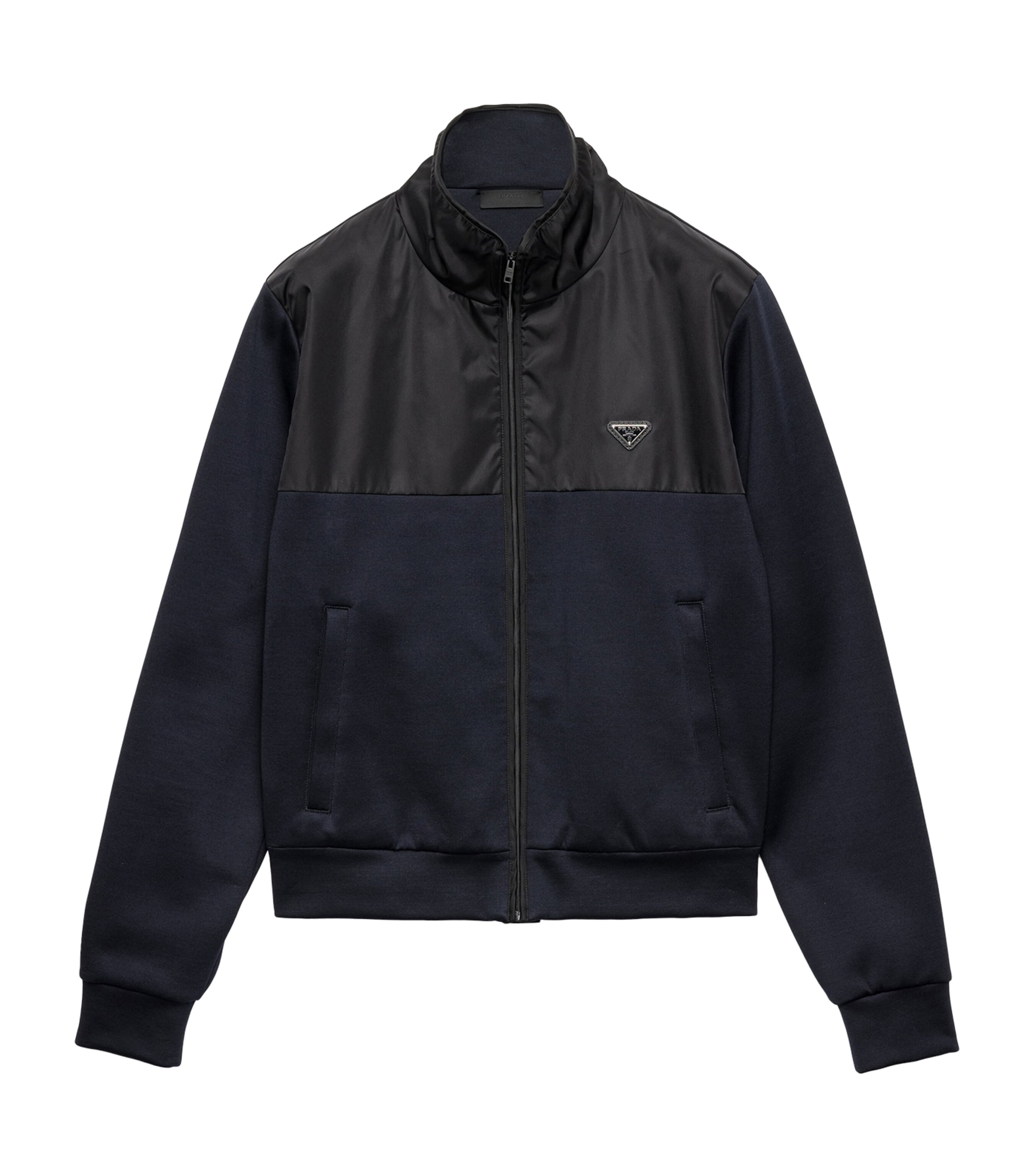 Prada Mens Cotton-Blend Fleece Bomber Jacket Image 1