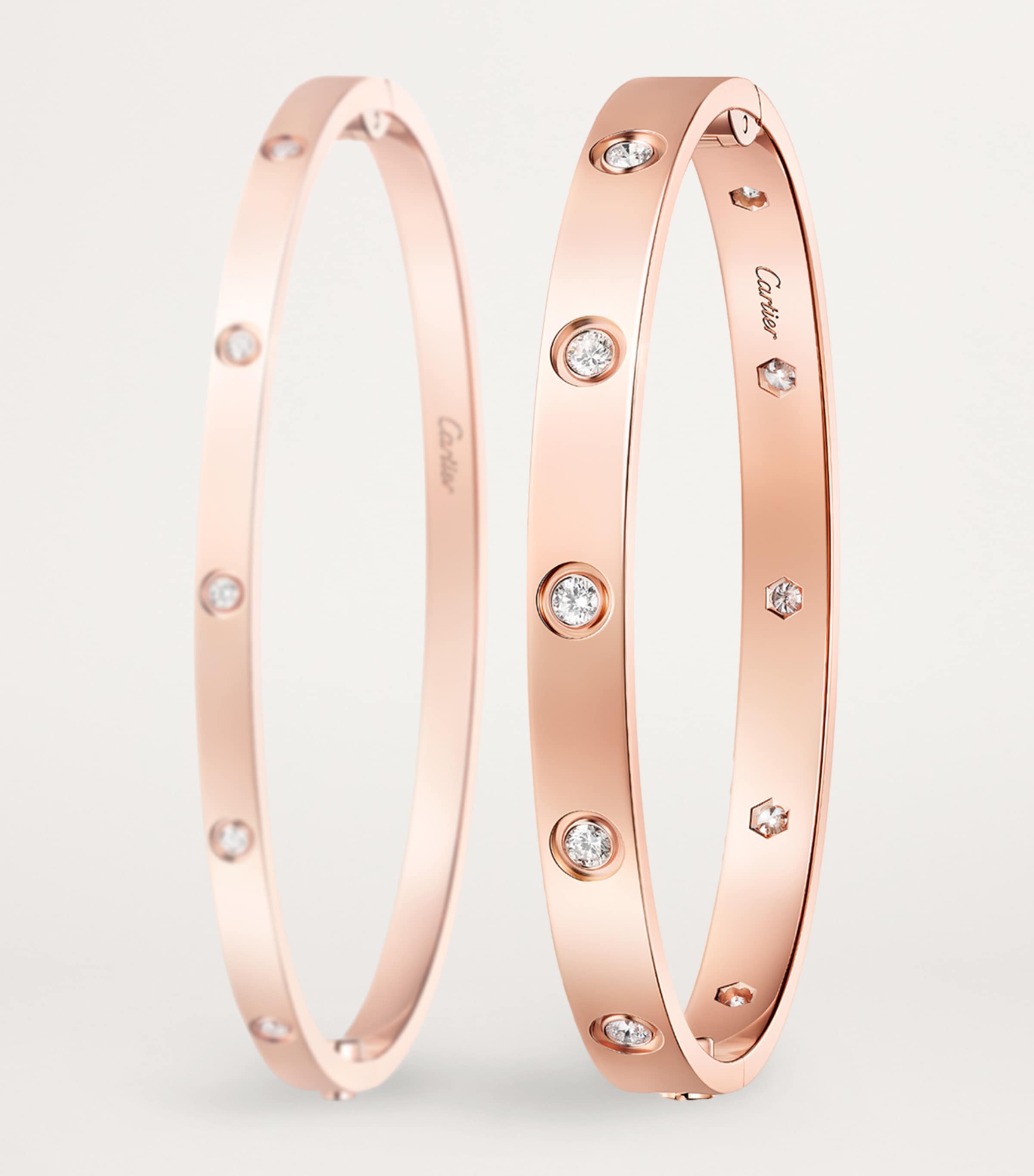 Rose Gold and Diamond LOVE Bangle ROSE GOLD Image 7