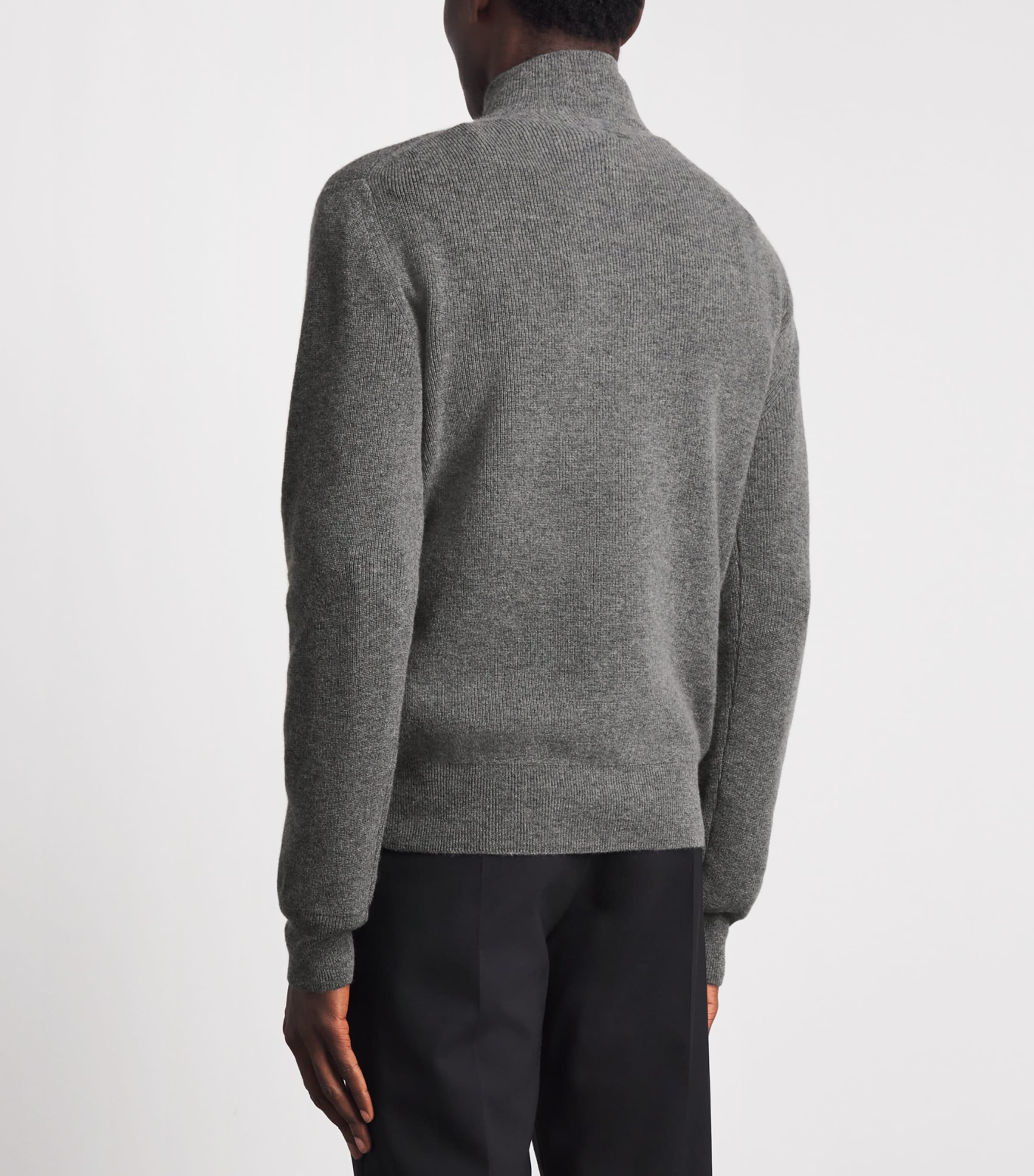 Ralph Lauren Purple Label Grey Cashmere Half-Zip Sweater | Harrods US