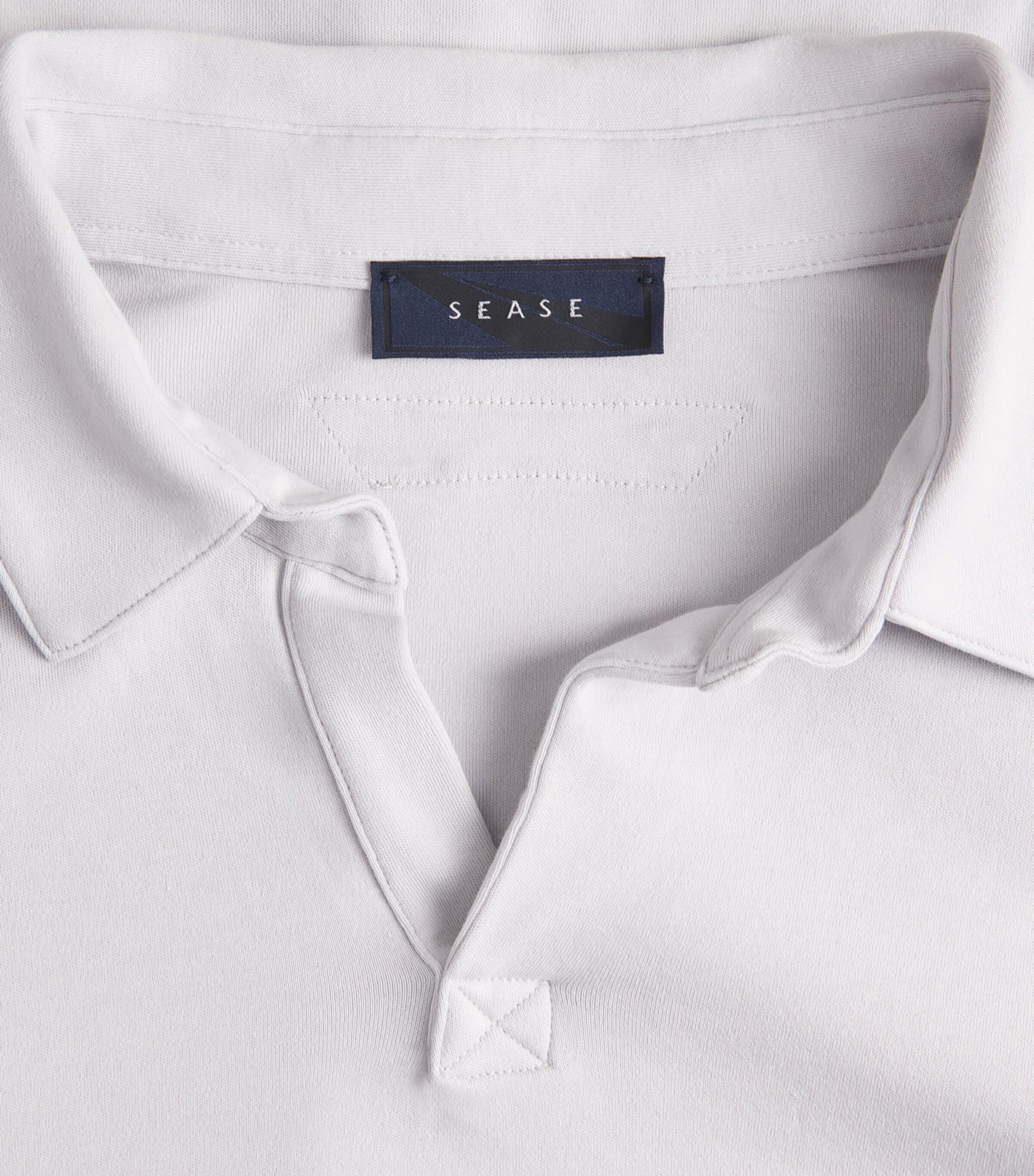 Sease Mens Supima Cotton Jersey Polo Shirt Pearl Grey Image 6
