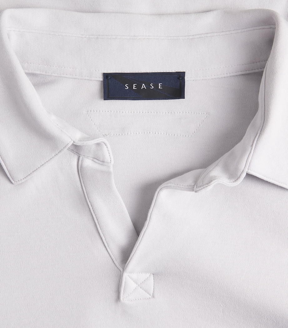 Sease Mens Supima Cotton Jersey Polo Shirt Pearl Grey Image 6