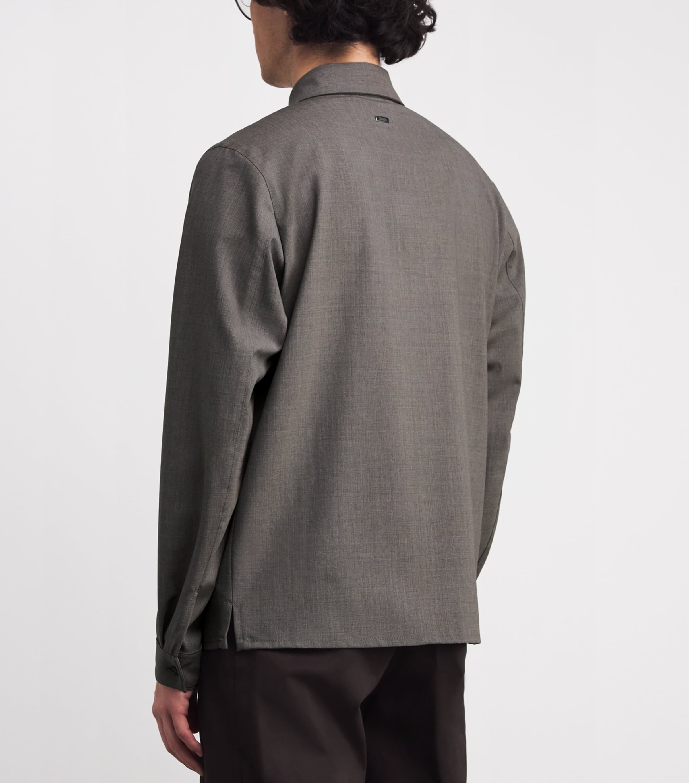 Stretch-Virgin Wool Shirt TAUPE 2600 Image 4