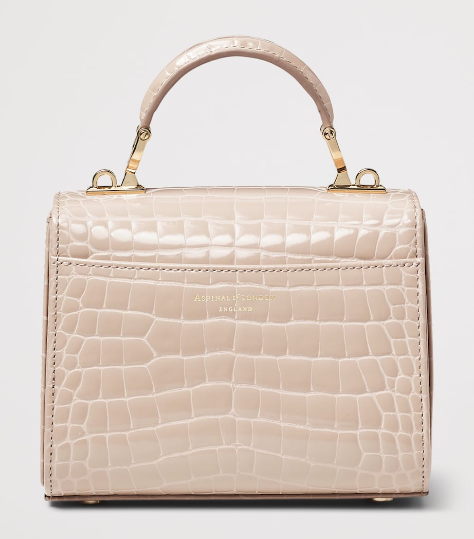 Aspinal Of London Mini Leather Mayfair Top-Handle Bag Taupe Image 3
