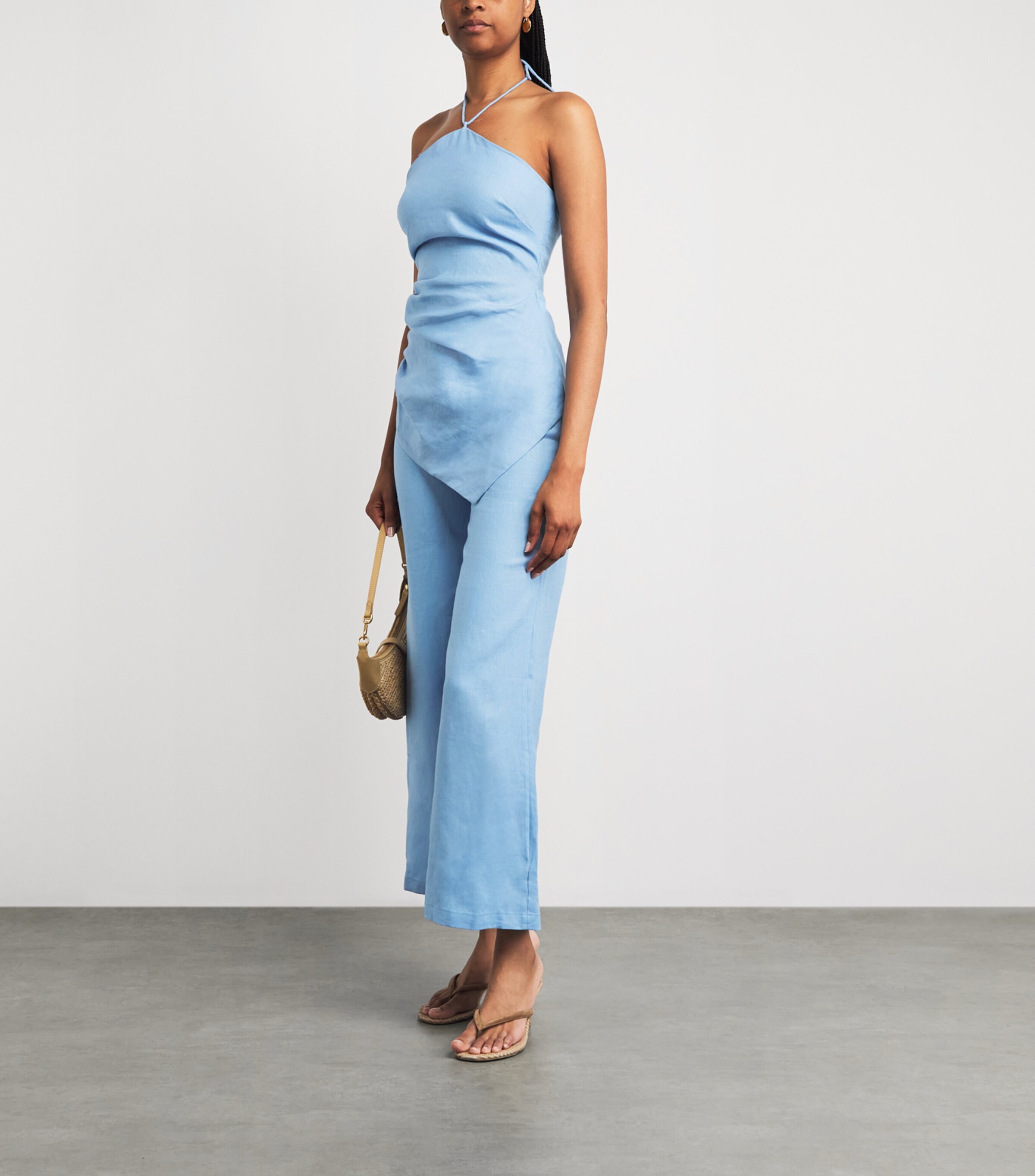 Faithfull The Brand Womens Linen Natalia Top Sky Blue Image 2