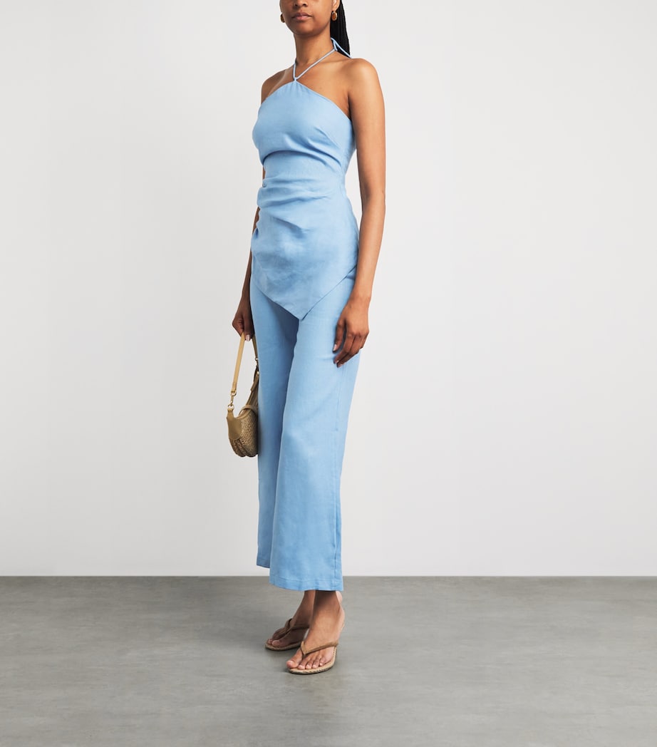 Faithfull The Brand Womens Linen Natalia Top Sky Blue Image 2