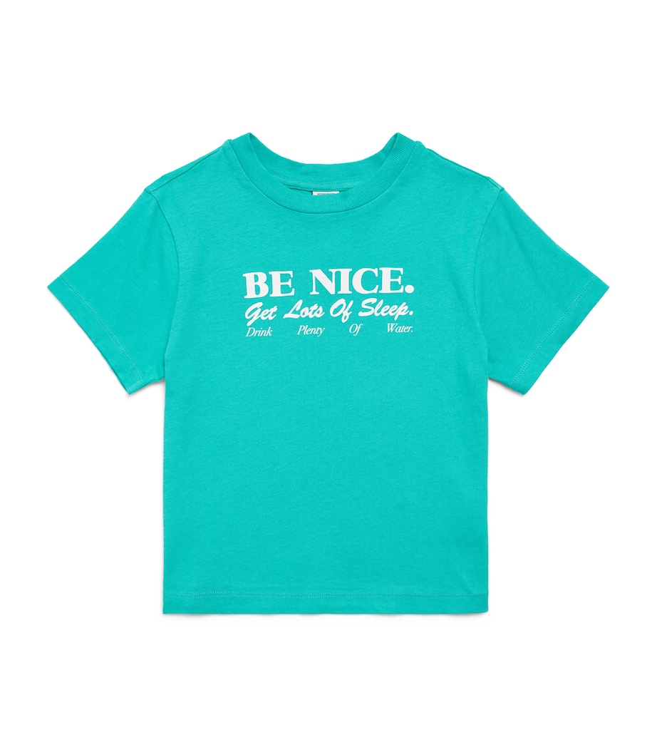 SPORTY & RICH KIDS Be Nice T-Shirt (2-14 Years) Amalfi Green/white Image 1