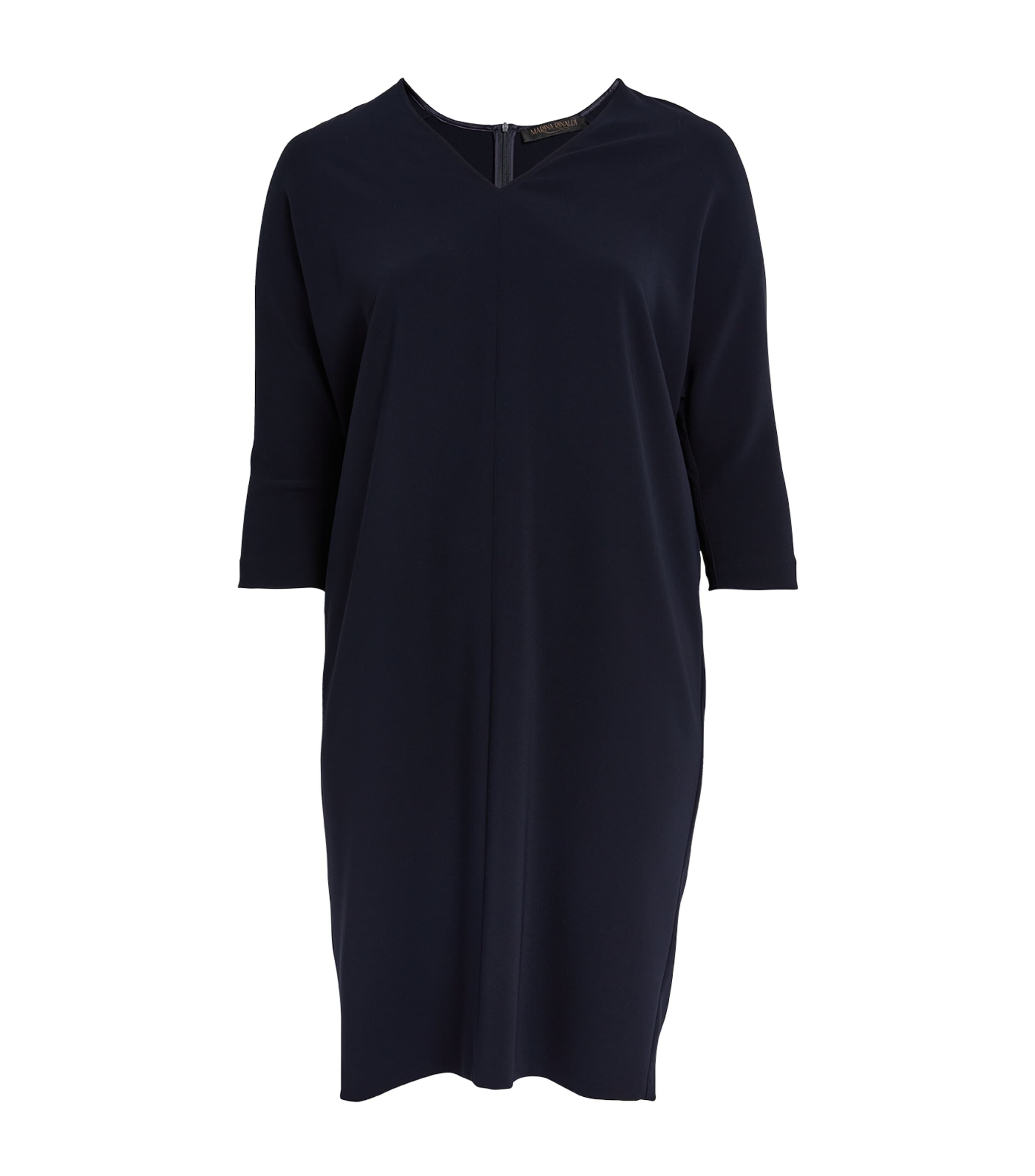 Shop Marina Rinaldi V-neck Midi Dress In Blue