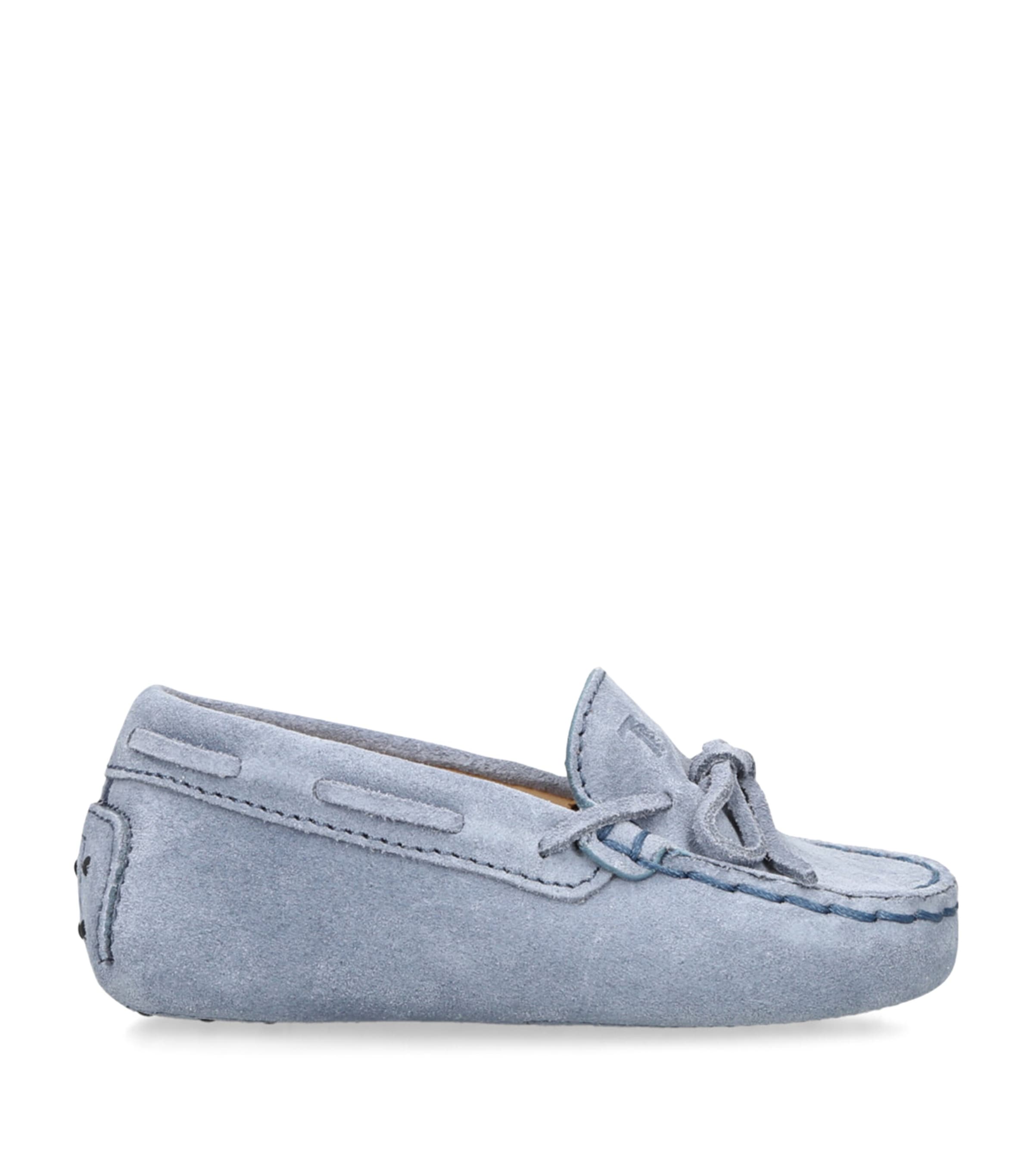 Tod's Kids' Suede Laccetto Gommini Driving Shoes In Blue