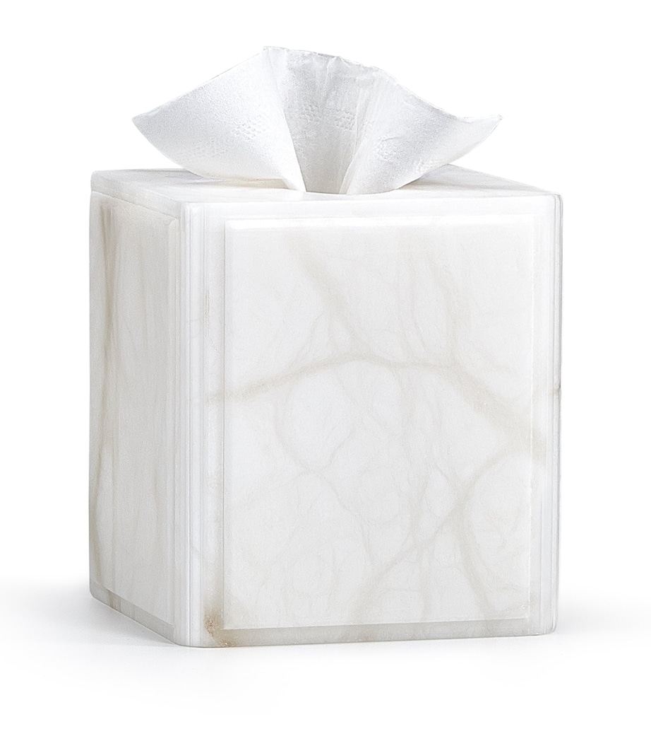 Alabaster Claudia Tissue Box WHITE Image 1