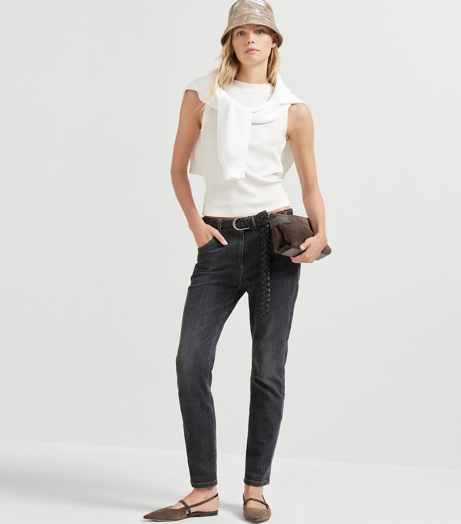 Brunello Cucinelli Womens Cotton Monili-Detail Sweater Image 4