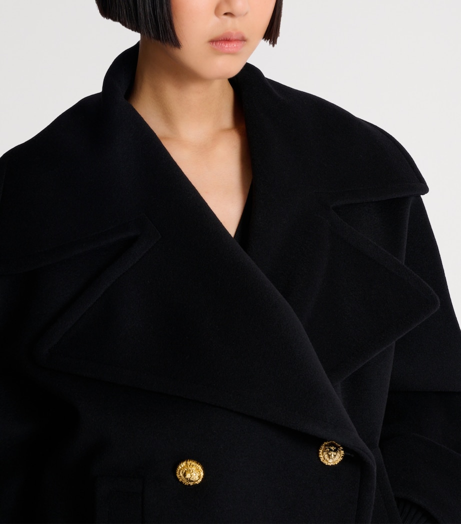 Wool-Cashmere Pea Coat 0PA NOIR Image 5