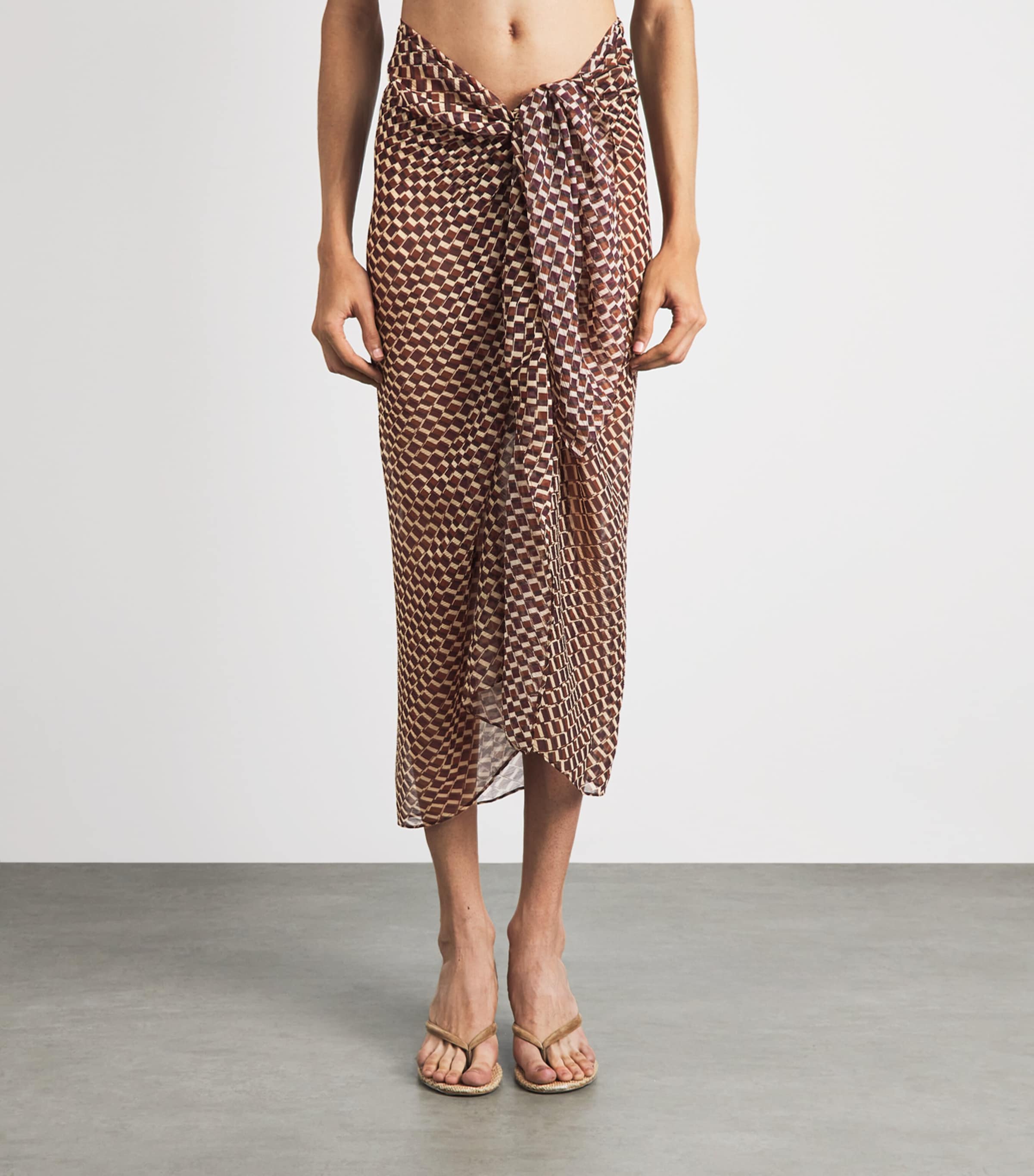 AWAY THAT DAY Womens Santorini Sarong Vintage Geo Print Image 4