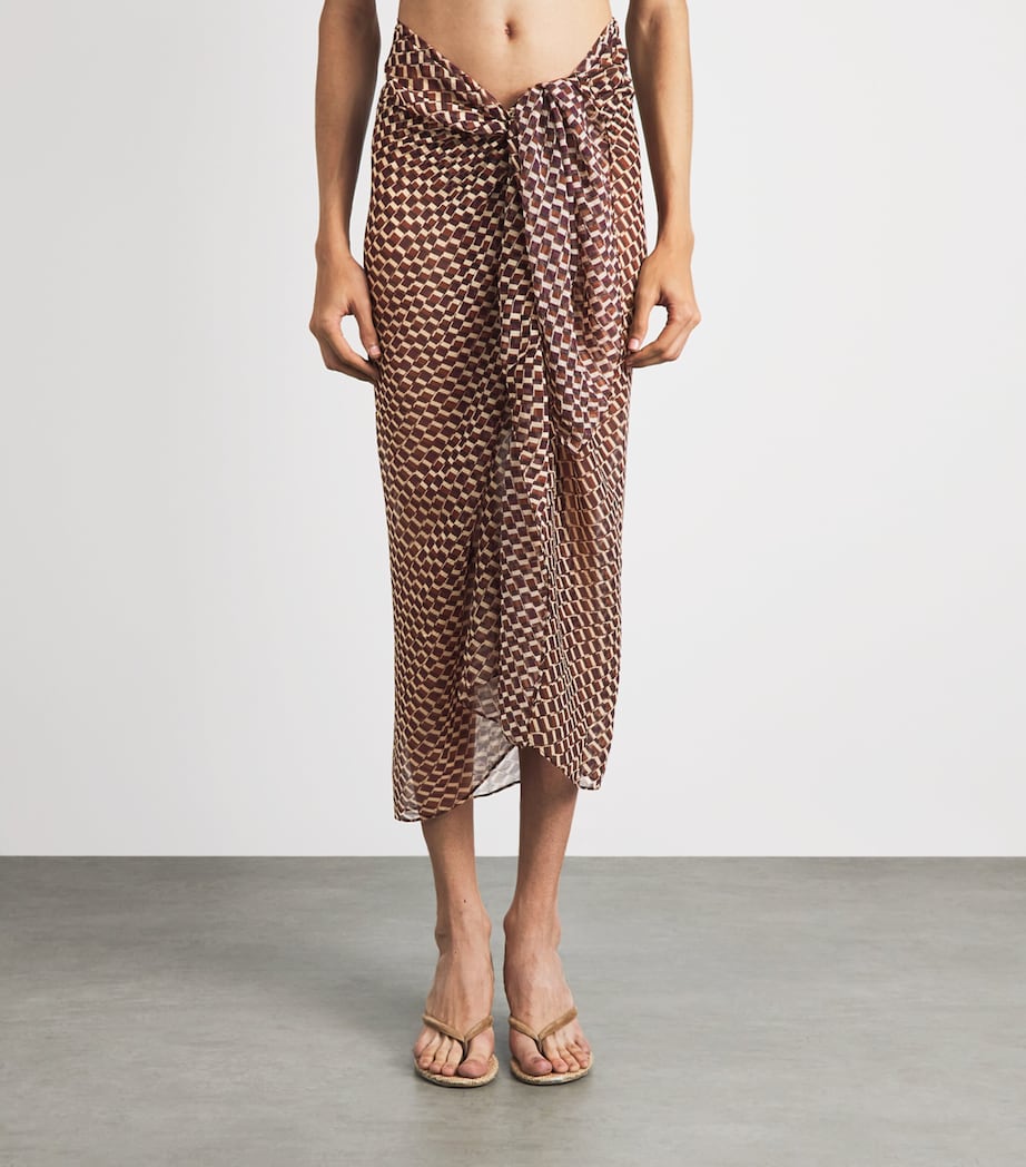AWAY THAT DAY Womens Santorini Sarong Vintage Geo Print Image 4