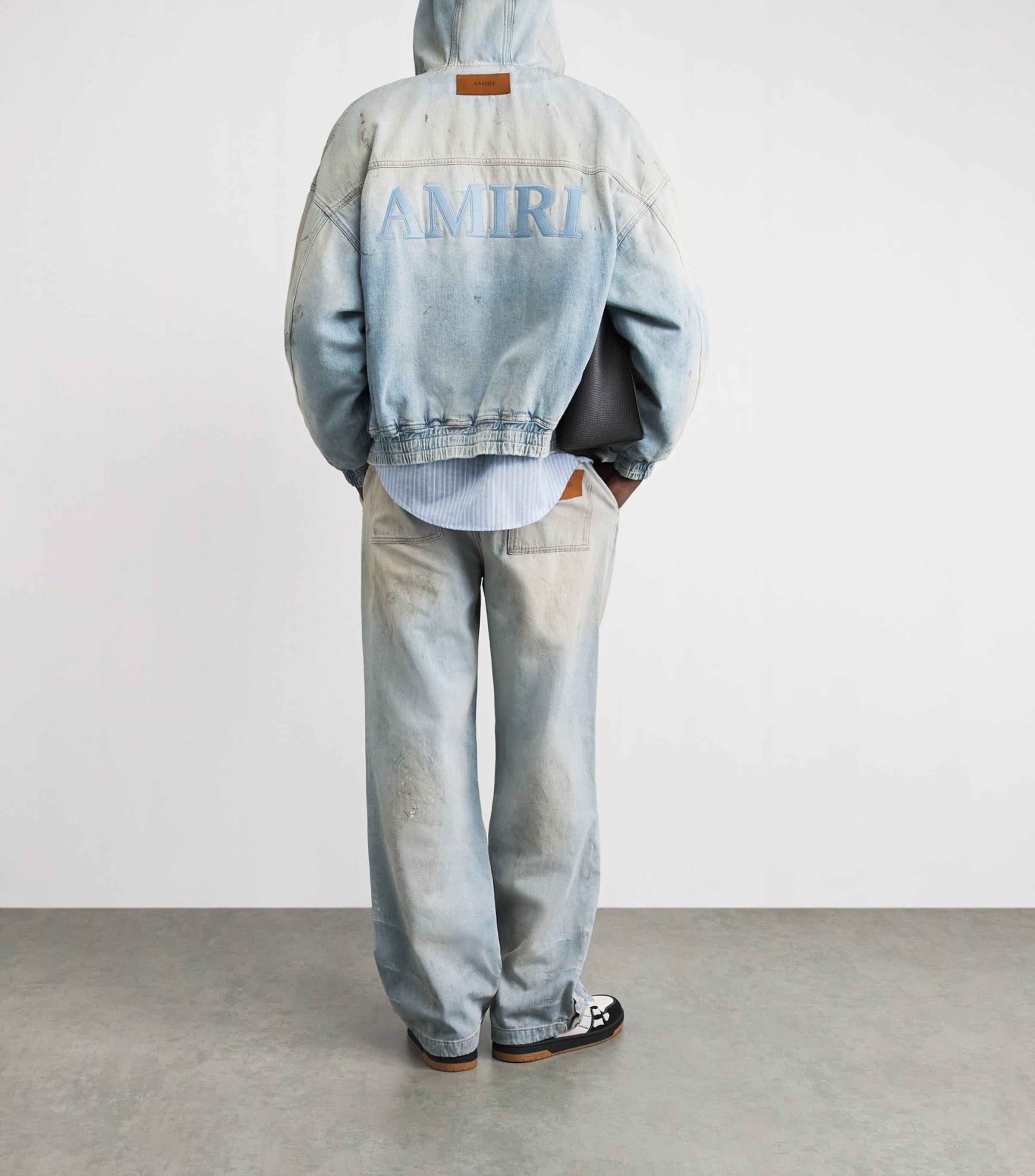 AMIRI Mens Denim MA Oversized Hoodie Perfct Antiqe Indigo Image 2
