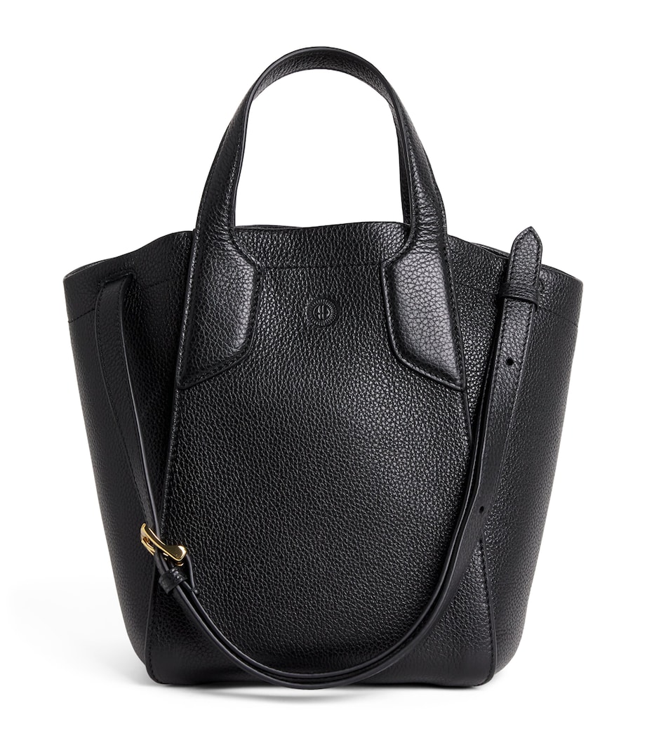 Harrods Small Leather Freya Tote Bag Black Image 1
