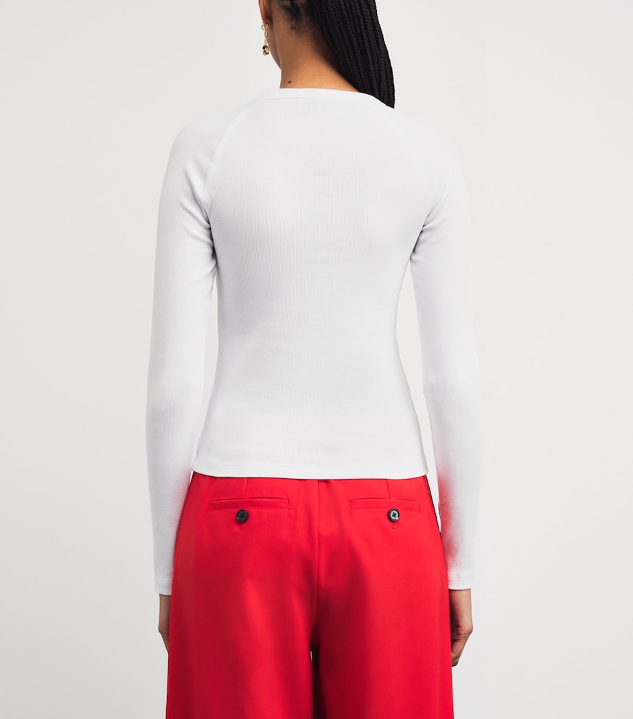 Stretch-Cotton Long-Sleeve T-Shirt BRIGHT WHITE Image 4