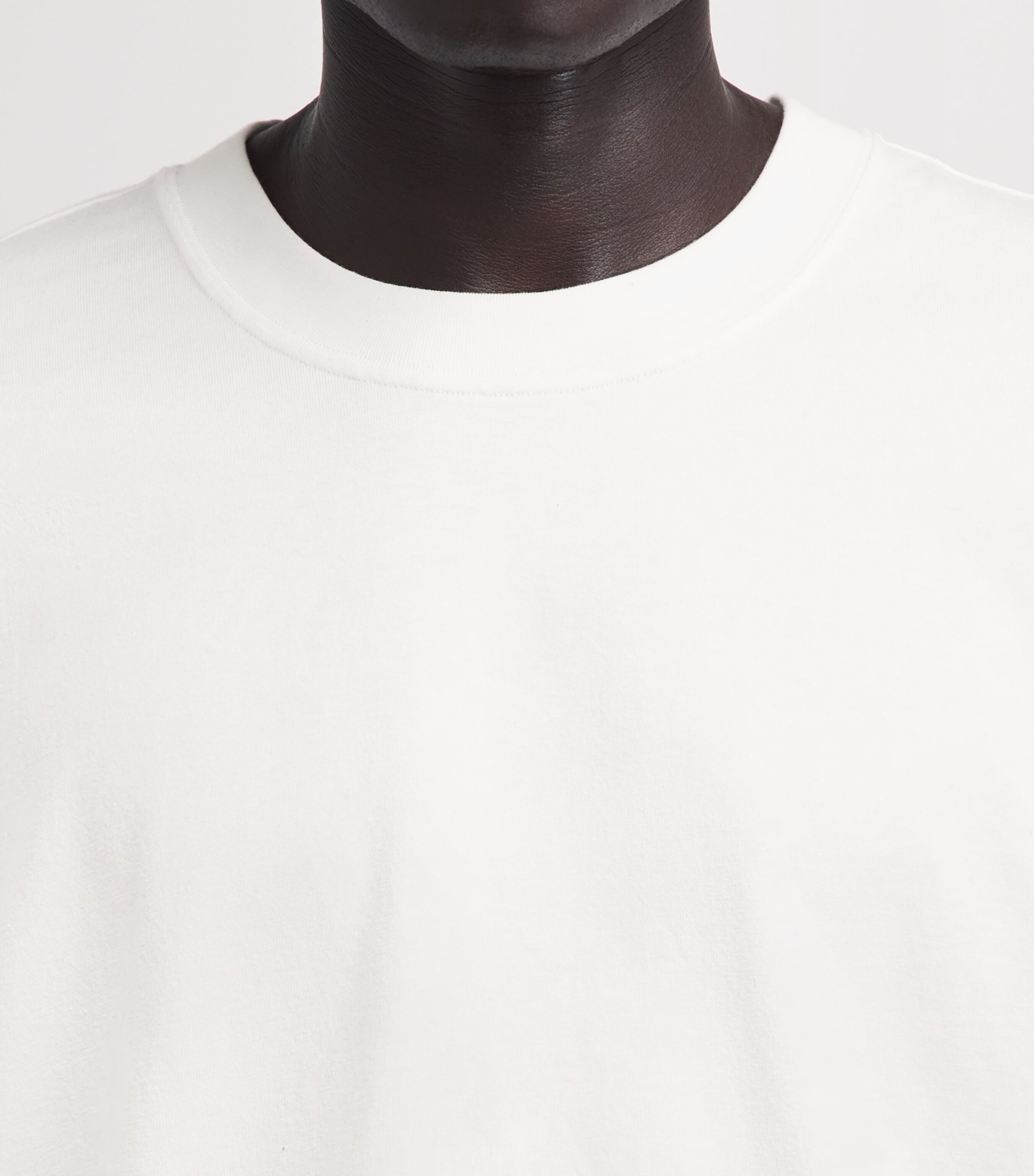 Skims Mens Heavyweight Cotton Long-Sleeve T-Shirt Chalk Image 3