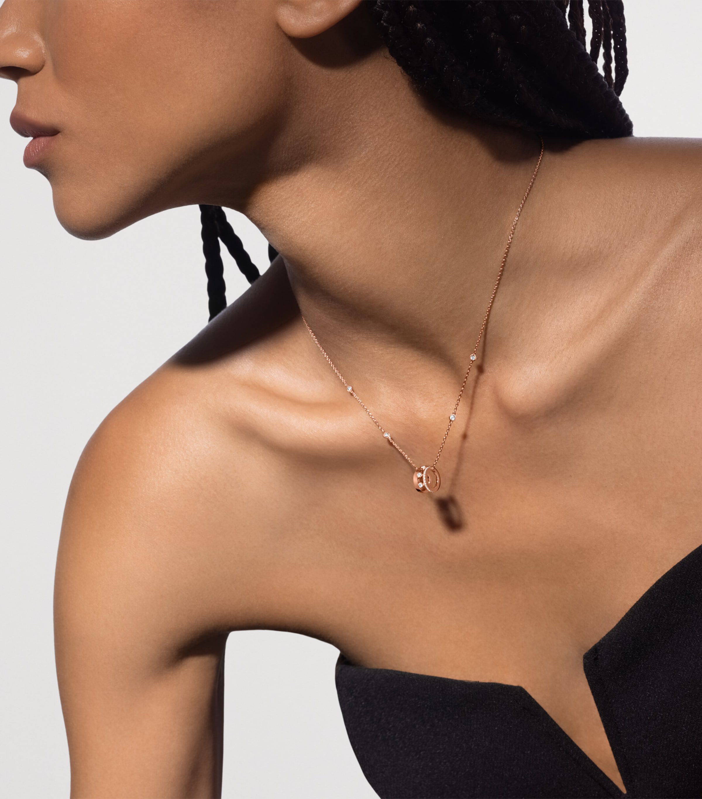 Messika Move Romane Pink Gold and Diamond Necklace (0.31ct) Pink Gold Image 2