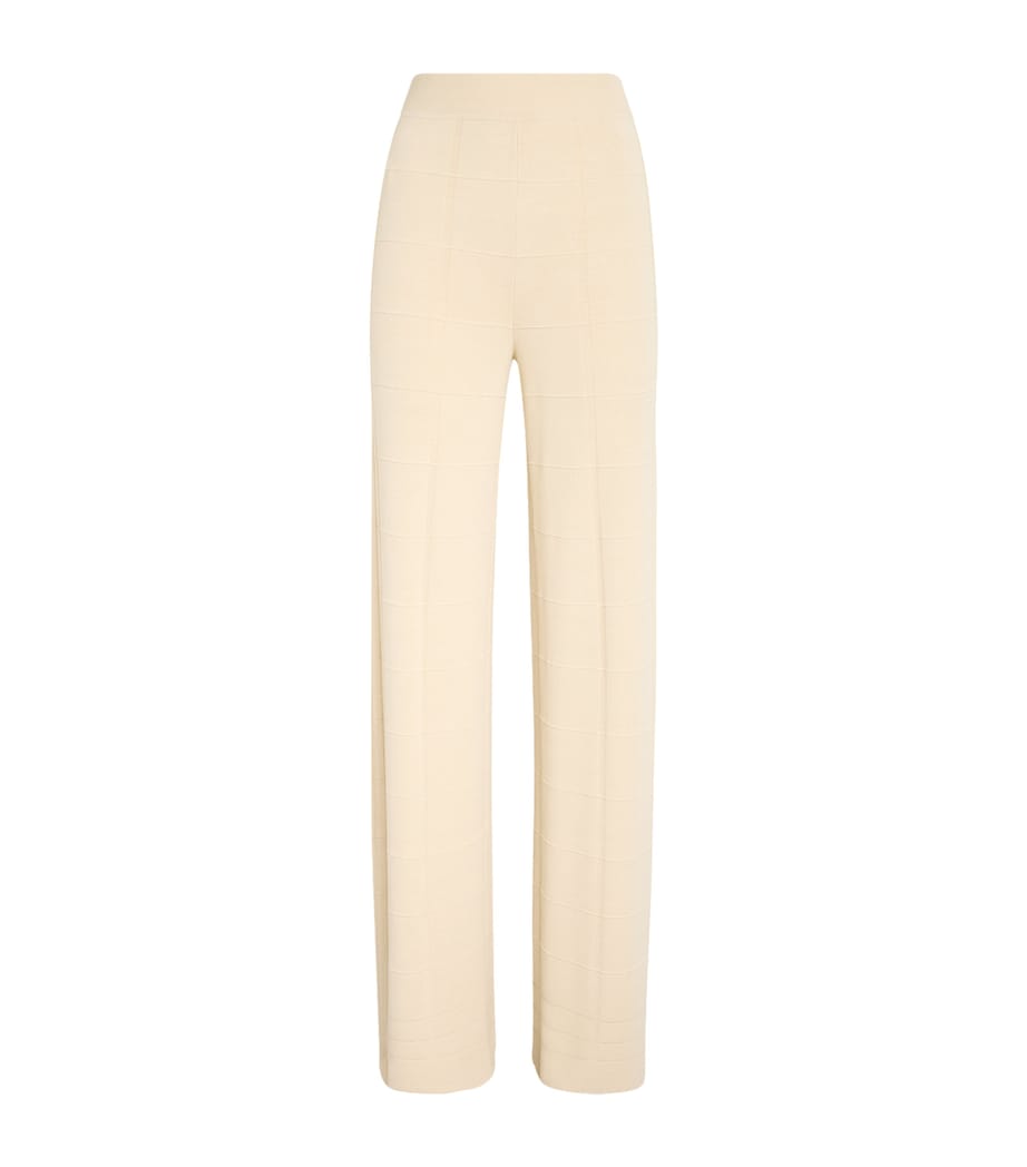 Grid Knit Straight Trousers AFFOGATO Image 1