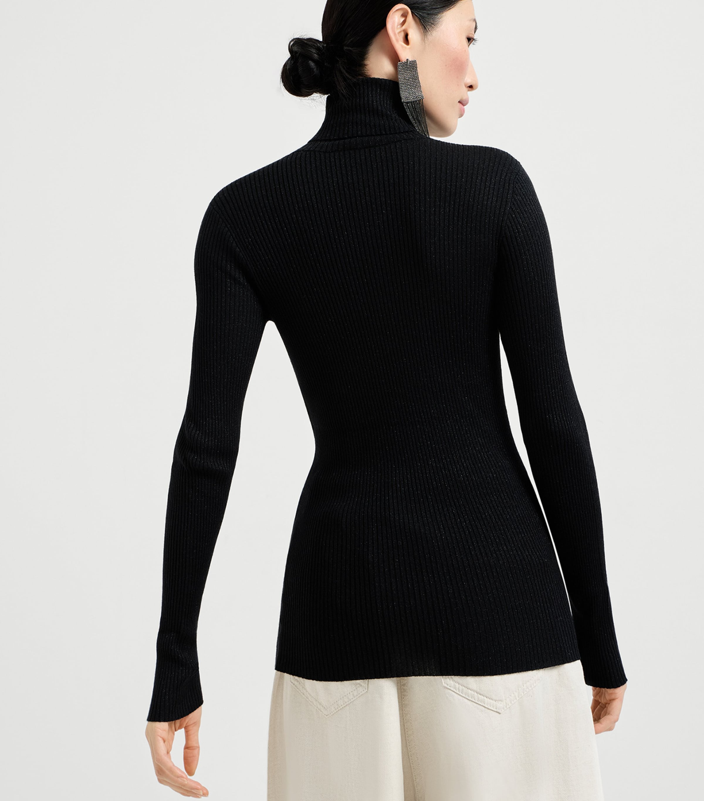 Brunello Cucinelli Womens Cashmere-Silk-Blend Rollneck Sweater Image 4