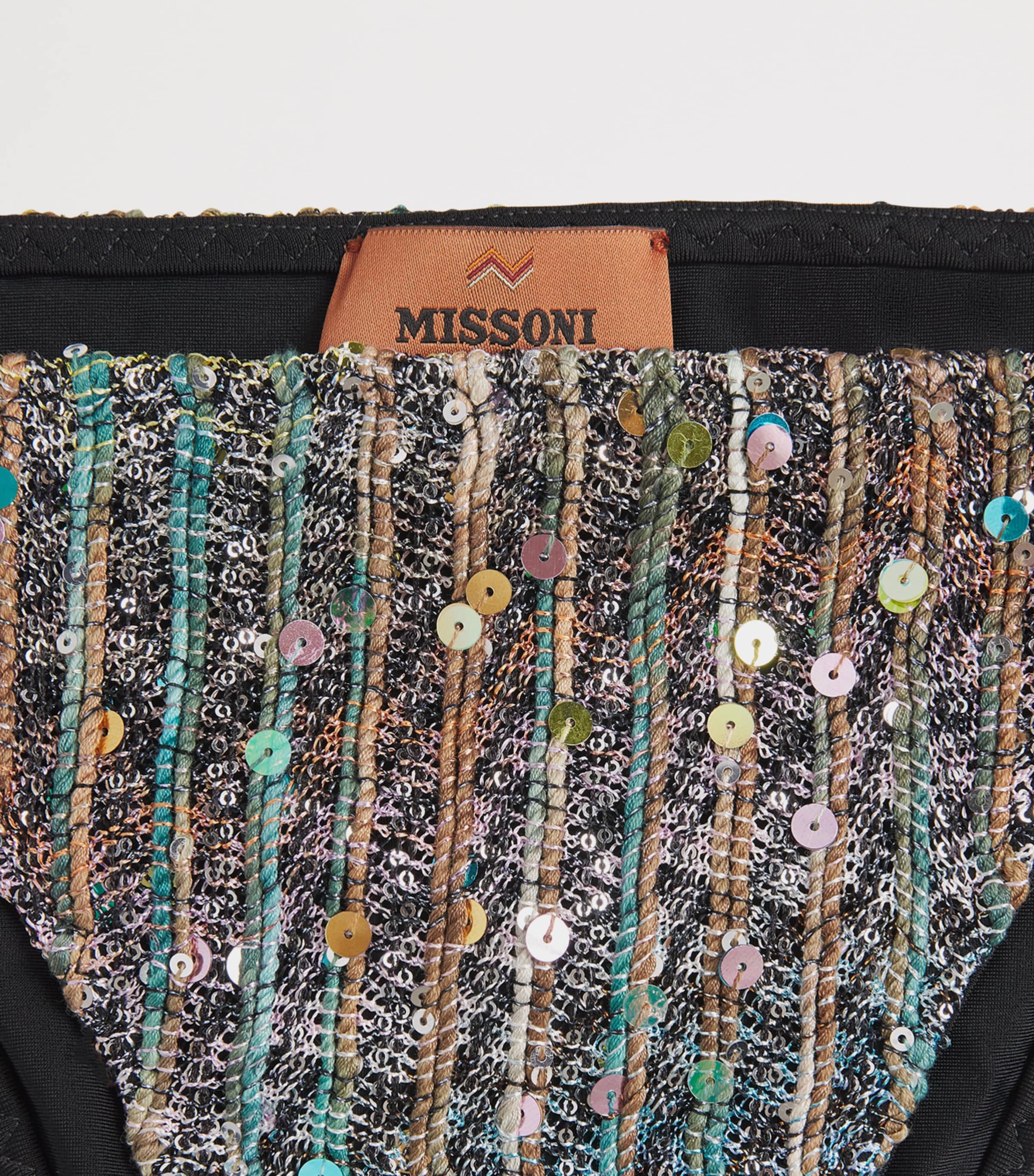 Missoni Womens Sequin Triangle Bikini Smsnt Mlt Brn/blu/wh Image 4