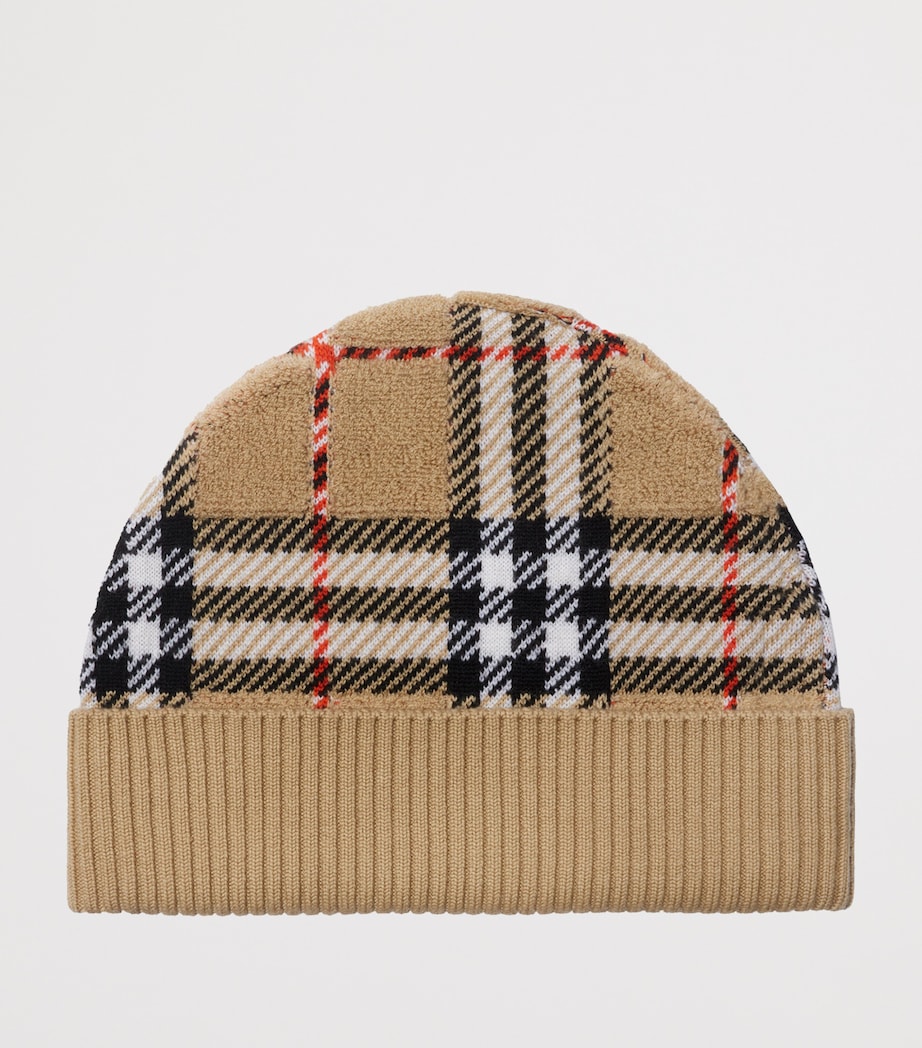 Wool Check Beanie SAND IP CHECK Image 2