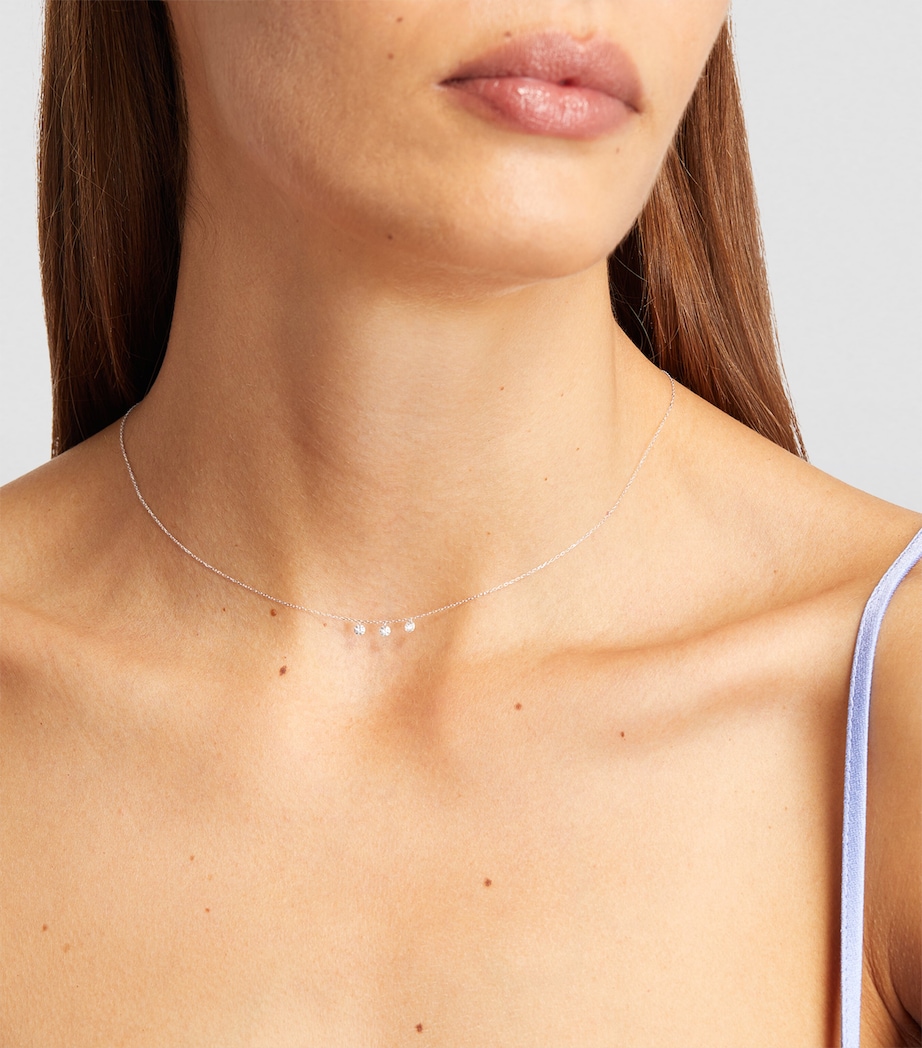 White Gold and Diamond 3-Stone Danaé Necklace WHITE GOLD Image 4