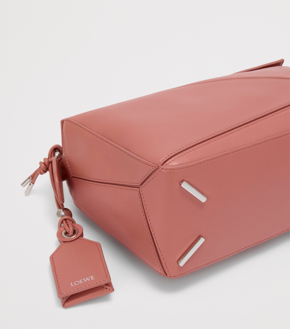 Small Leather Featherlight Puzzle Top-Handle Bag BLUSH Image 7